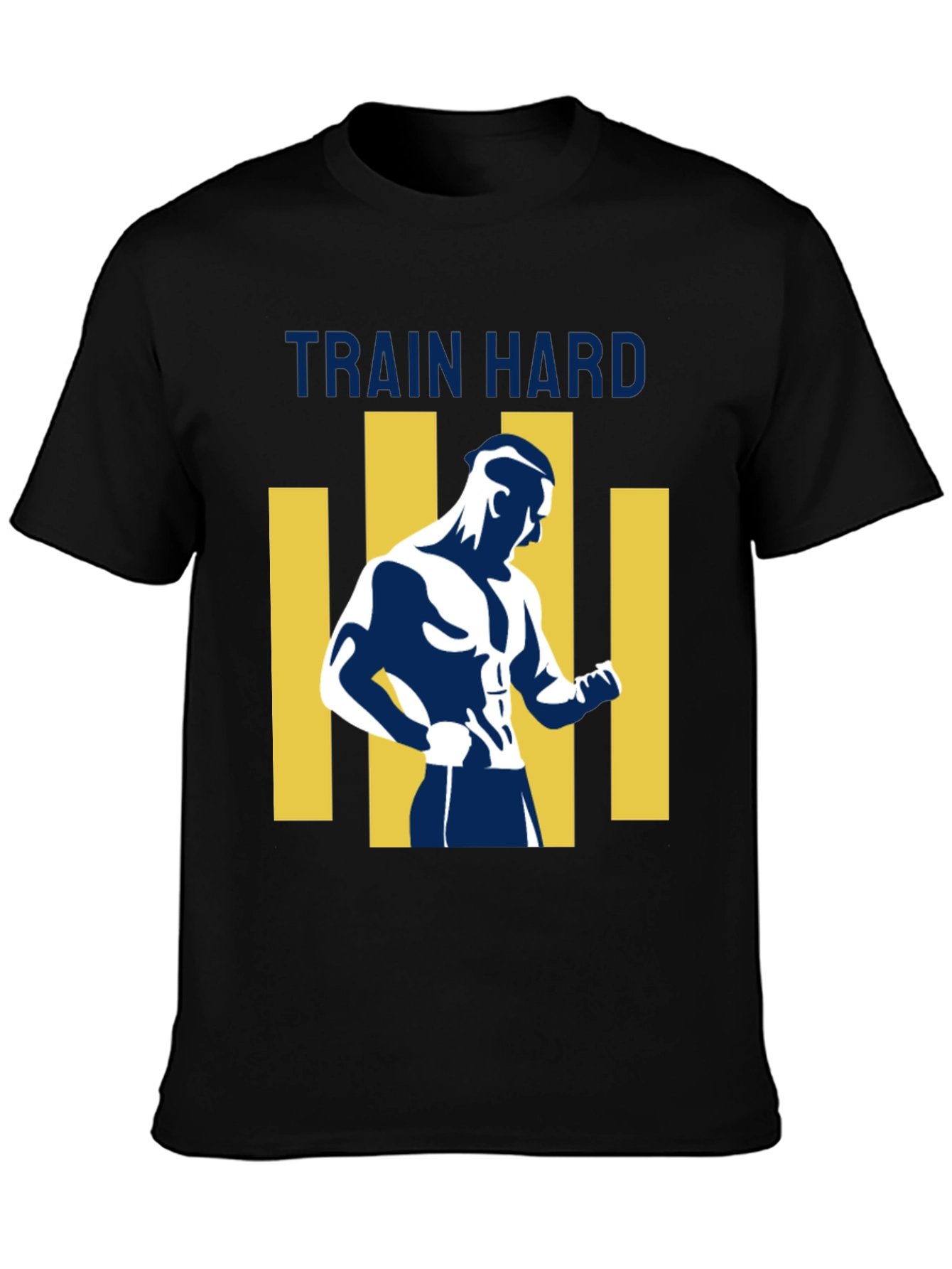 Mens Train Hard Graphic T-Shirt - Black