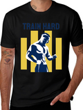 Mens Train Hard Graphic T-Shirt - Black
