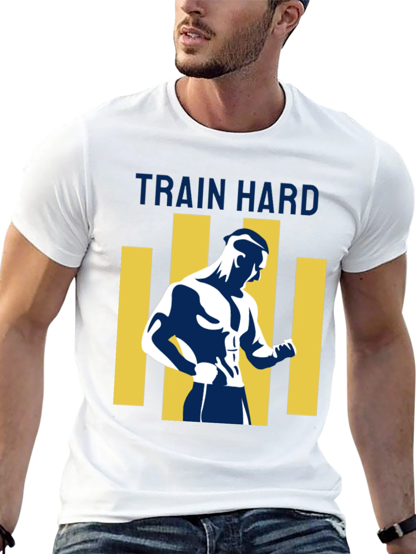 Mens Train Hard Graphic T-Shirt - Black