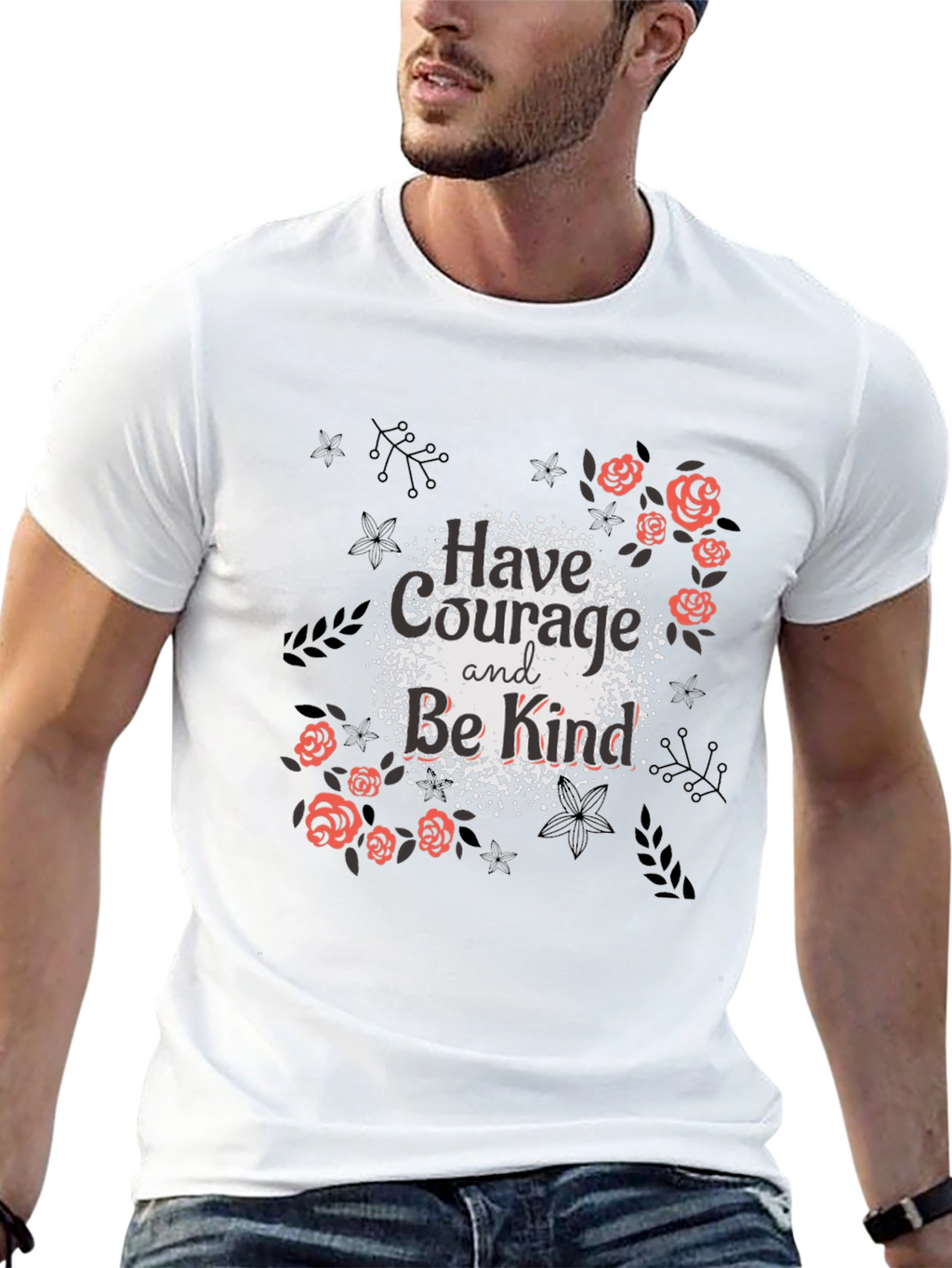 Courage & Kindness Black Graphic Tee