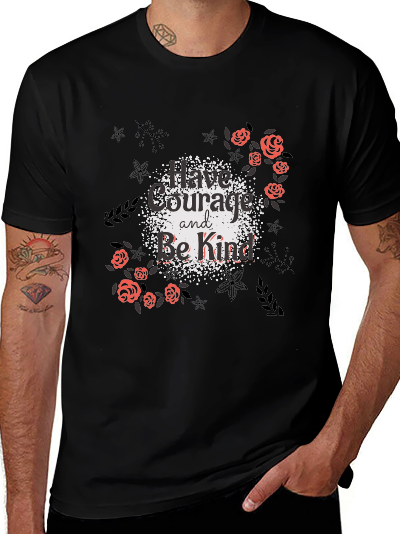 Courage & Kindness Black Graphic Tee