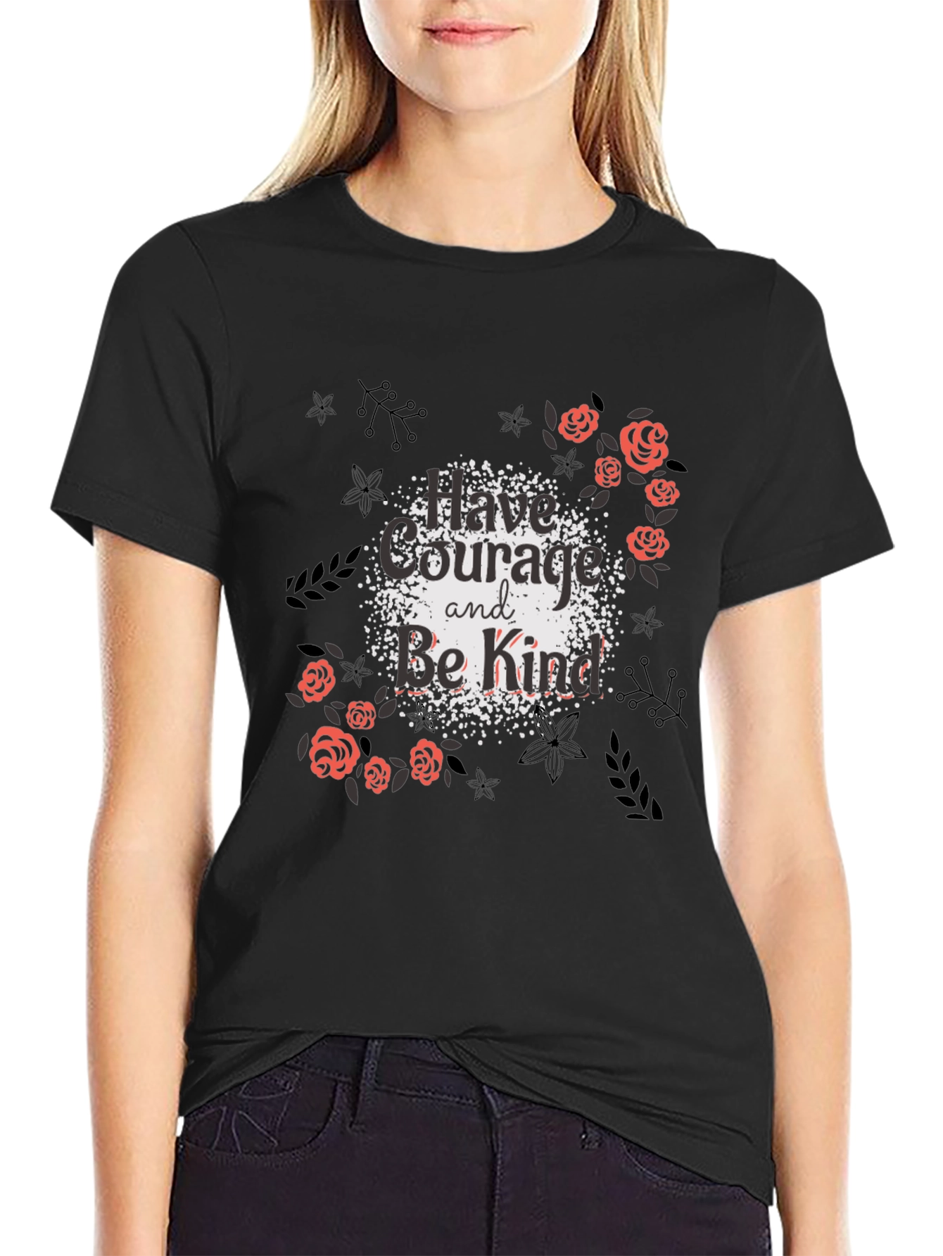 Courage & Kindness Black Graphic Tee