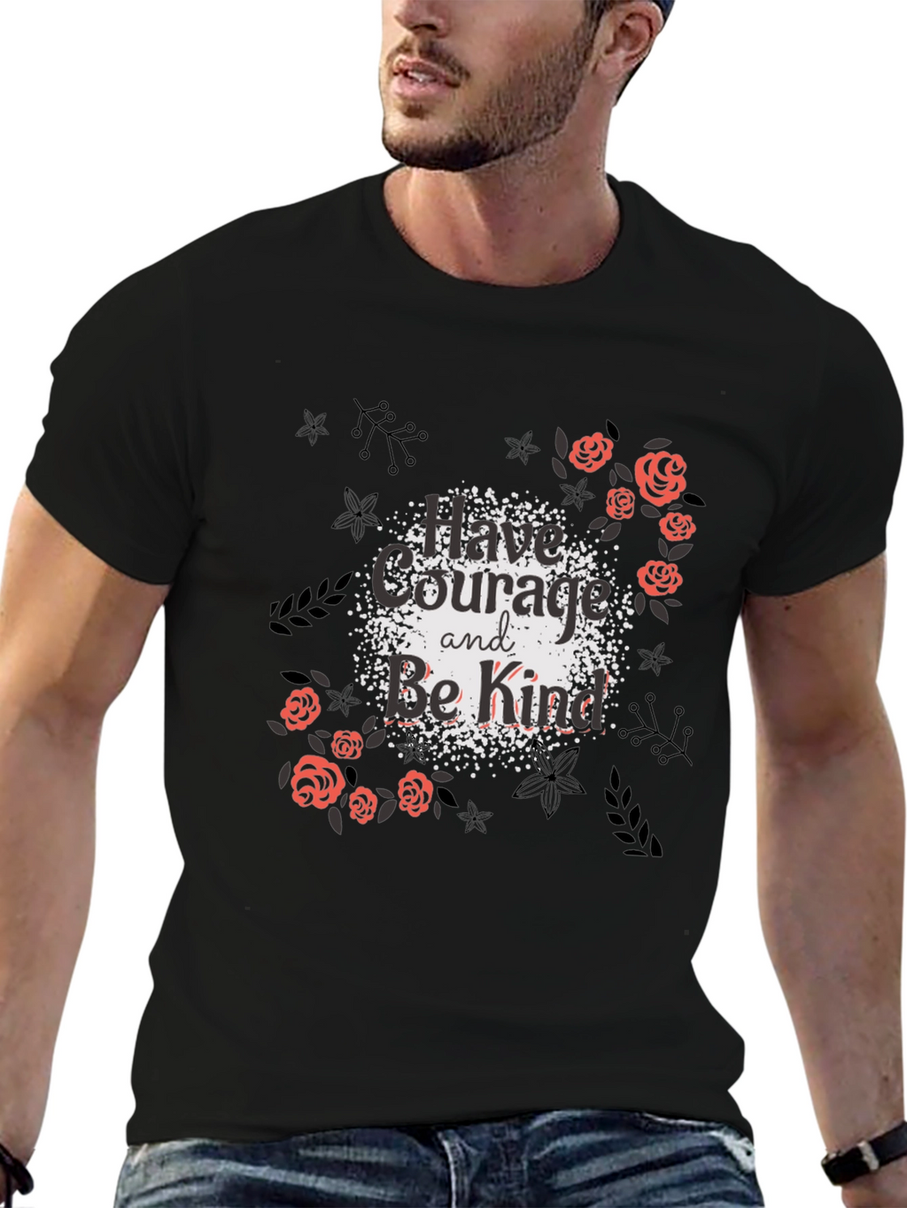 Courage & Kindness Black Graphic Tee