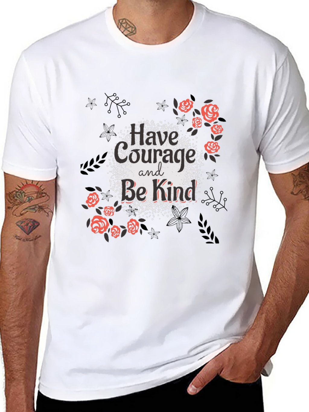 Courage & Kindness Black Graphic Tee
