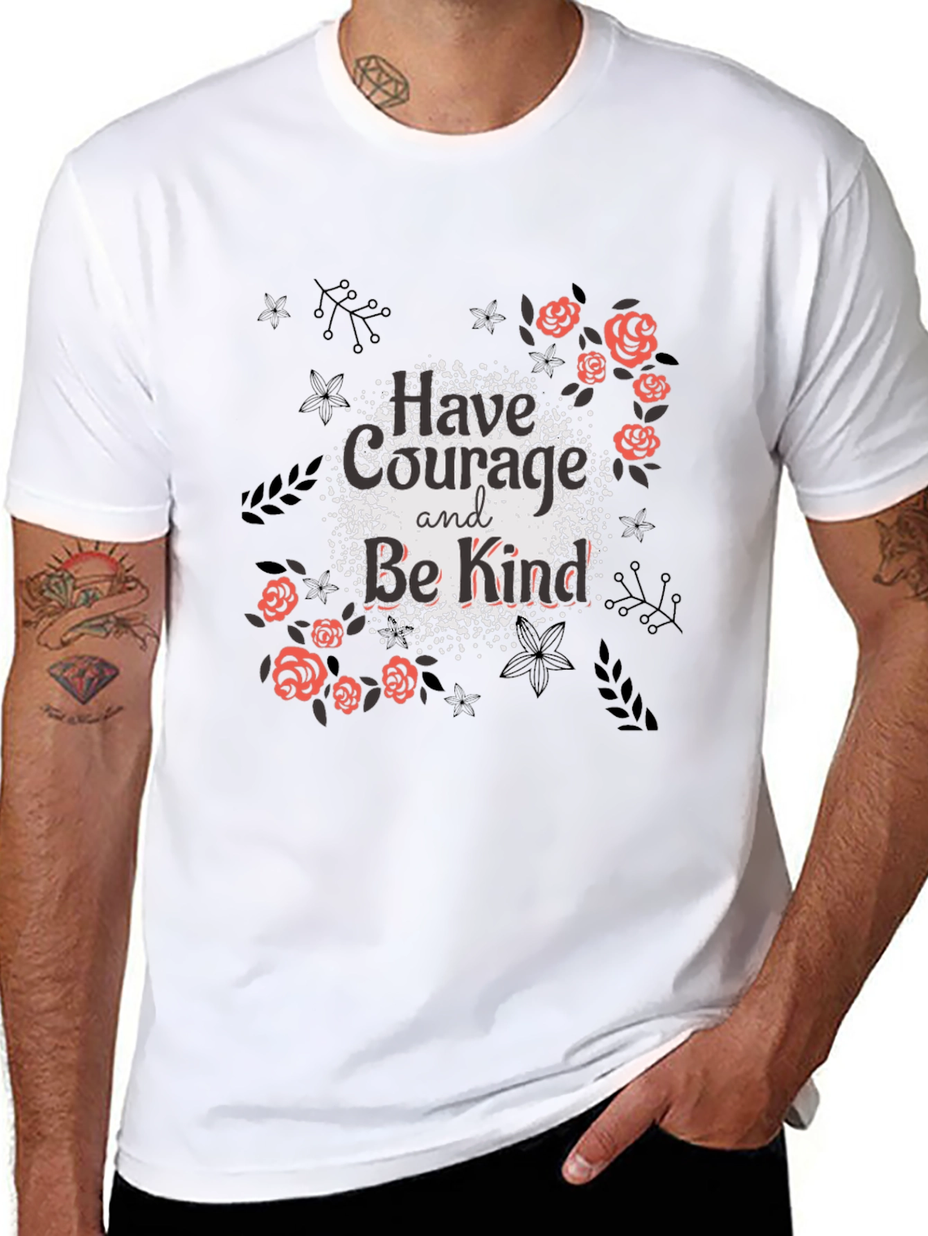 Courage & Kindness Black Graphic Tee