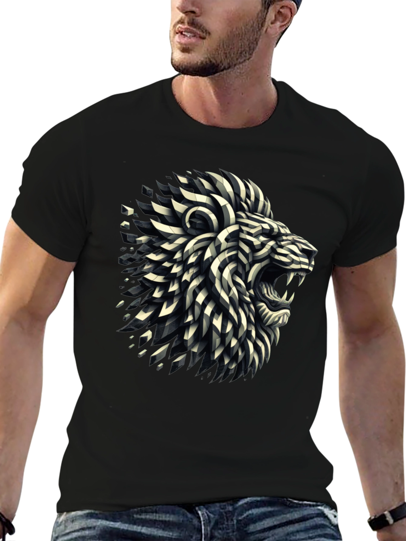 Striking Lion Graphic T-Shirt - Bold & Stylish