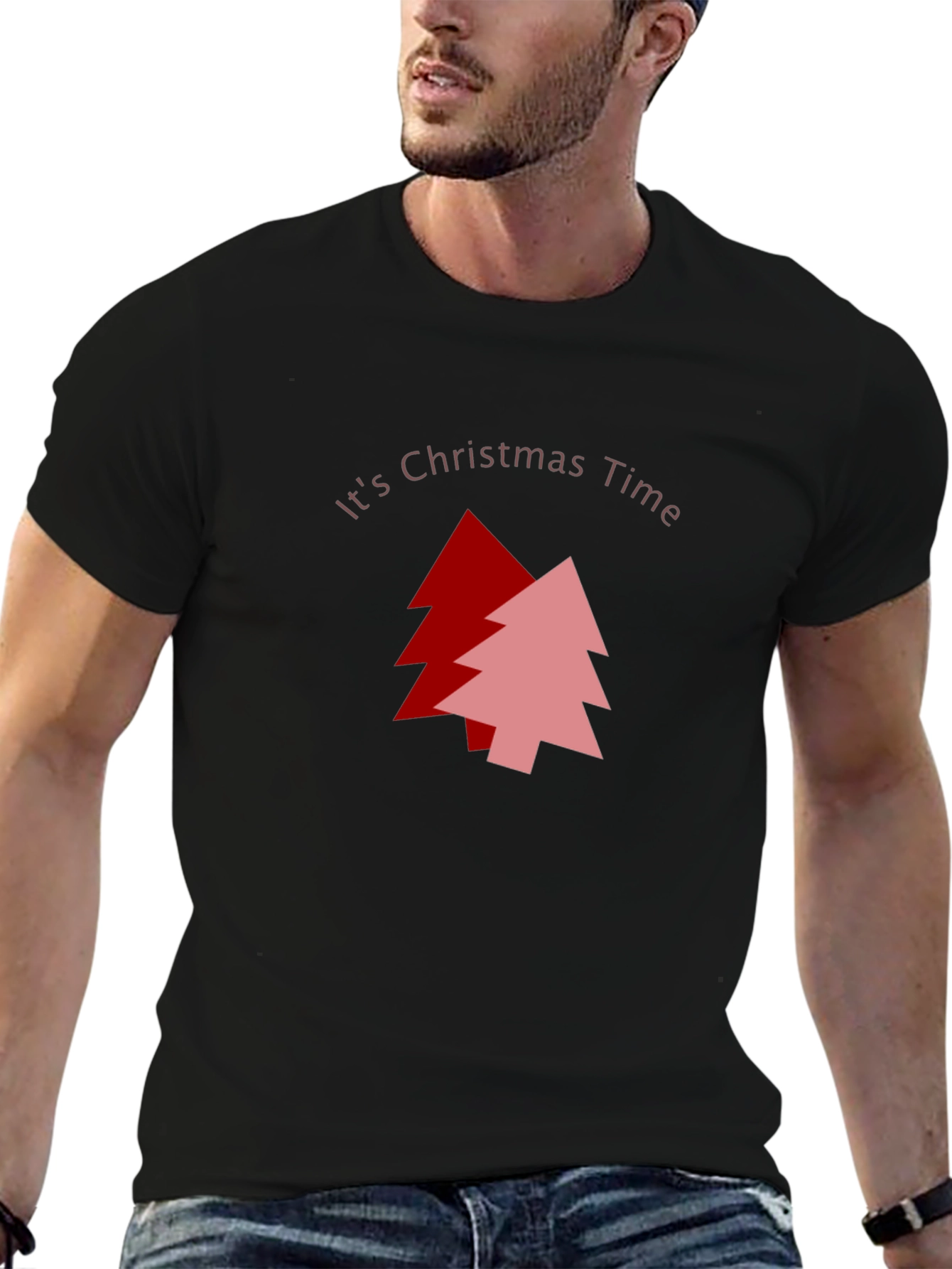 Festive Christmas Time Trees Graphic Tee