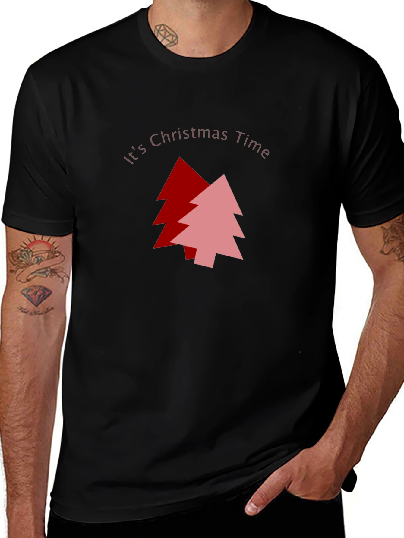 Festive Christmas Time Trees Graphic Tee