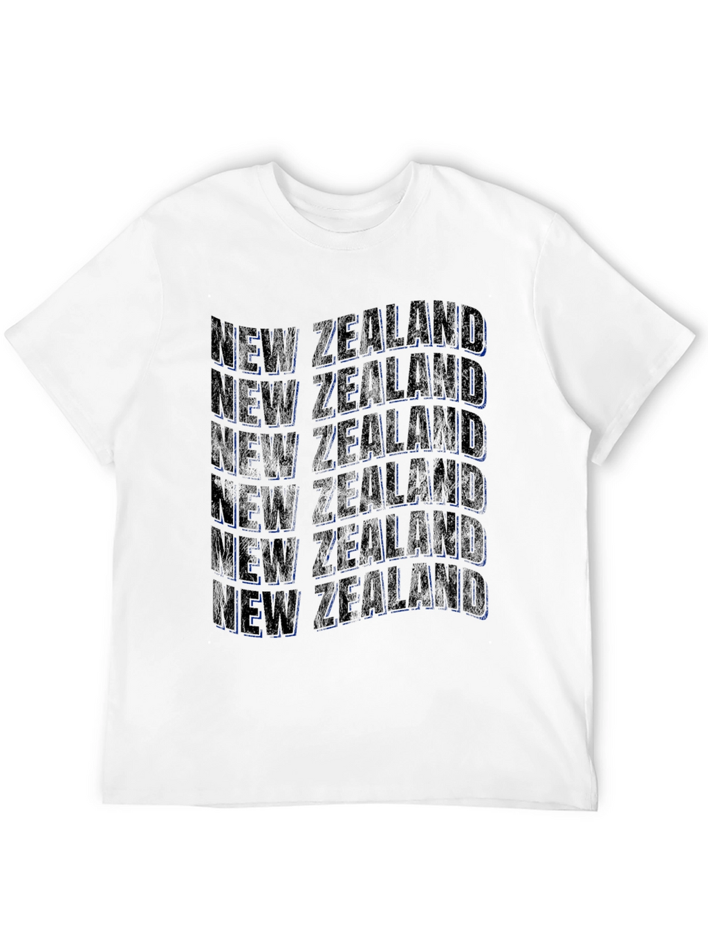 New Zealand Text Design Black T-Shirt