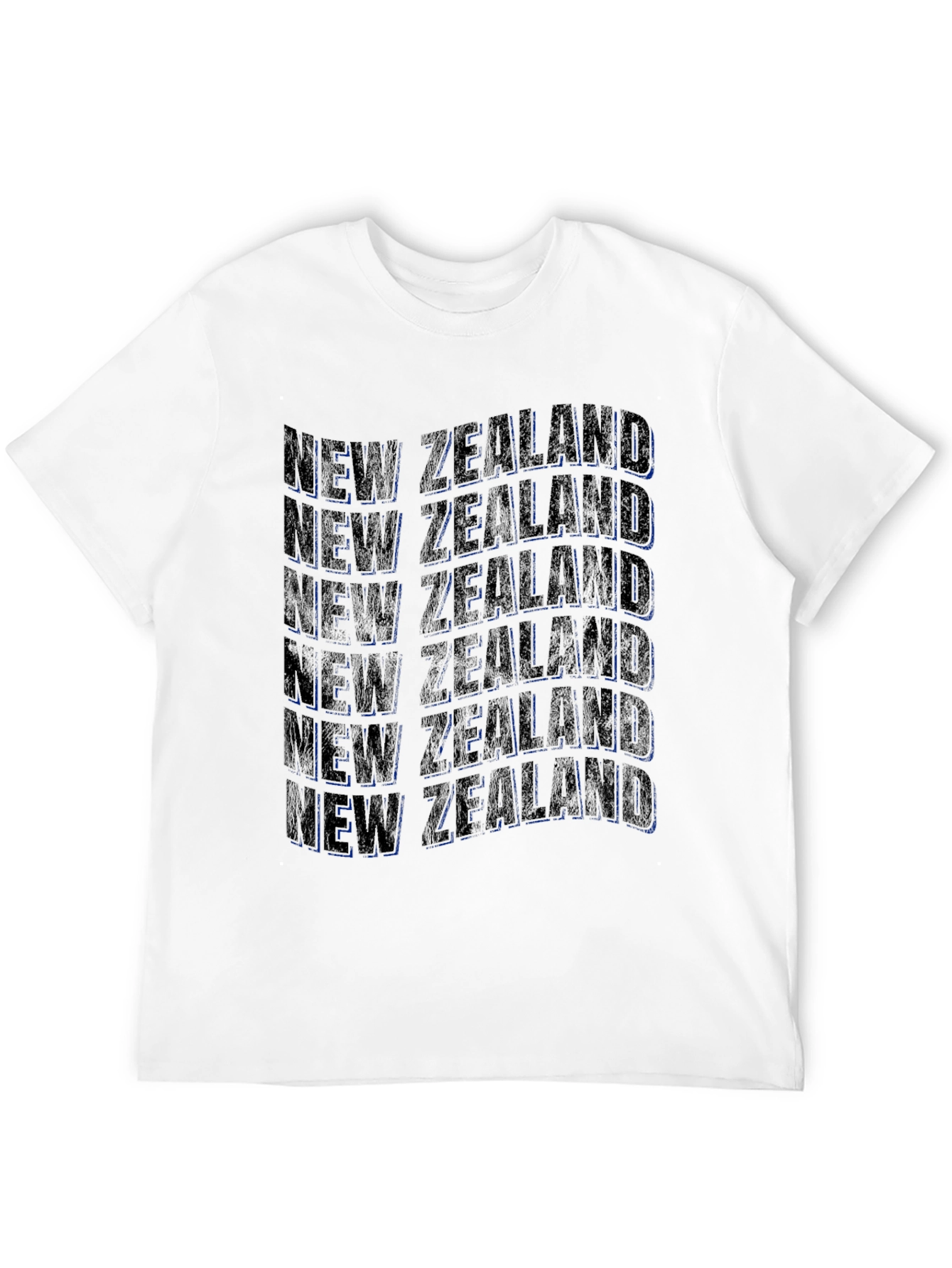 New Zealand Text Design Black T-Shirt