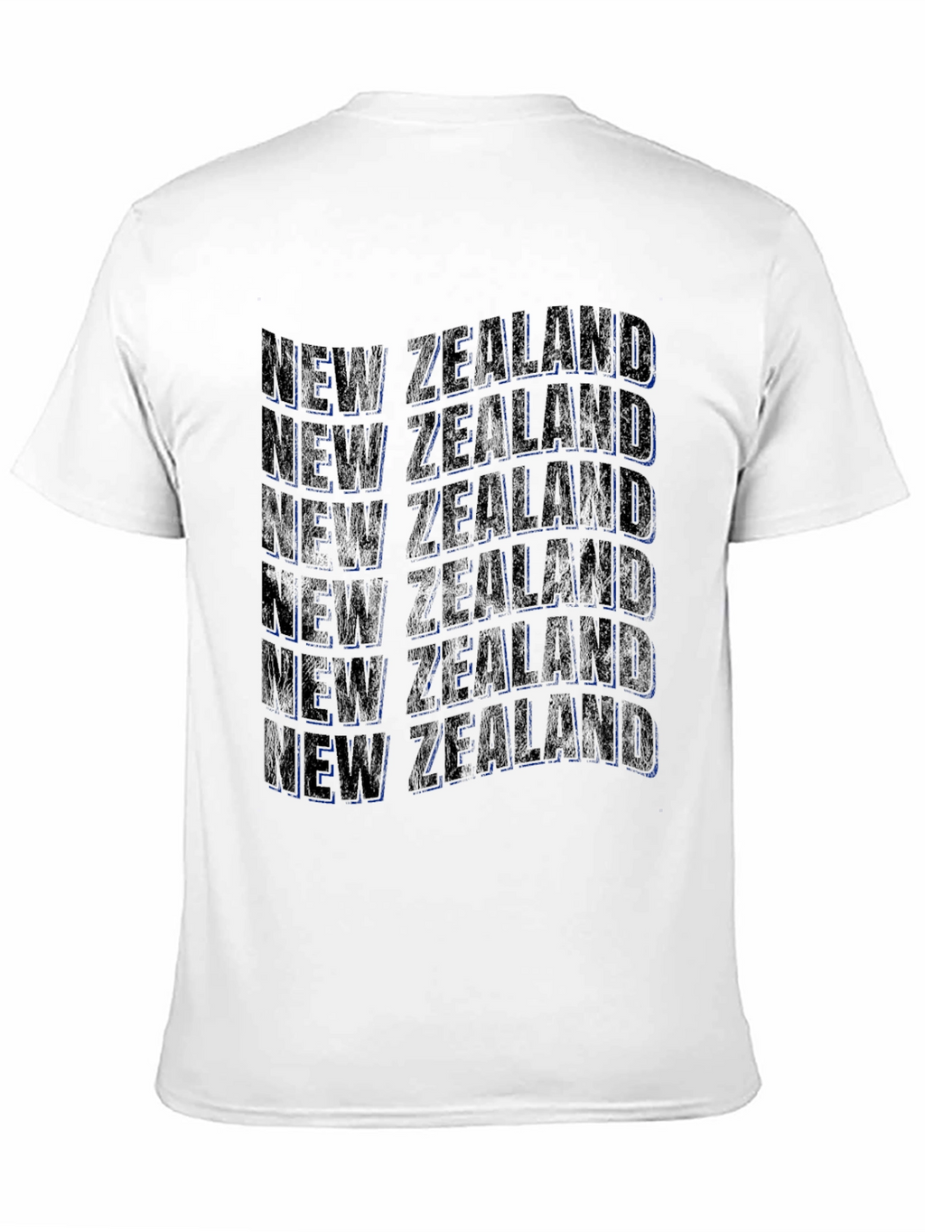 New Zealand Text Design Black T-Shirt