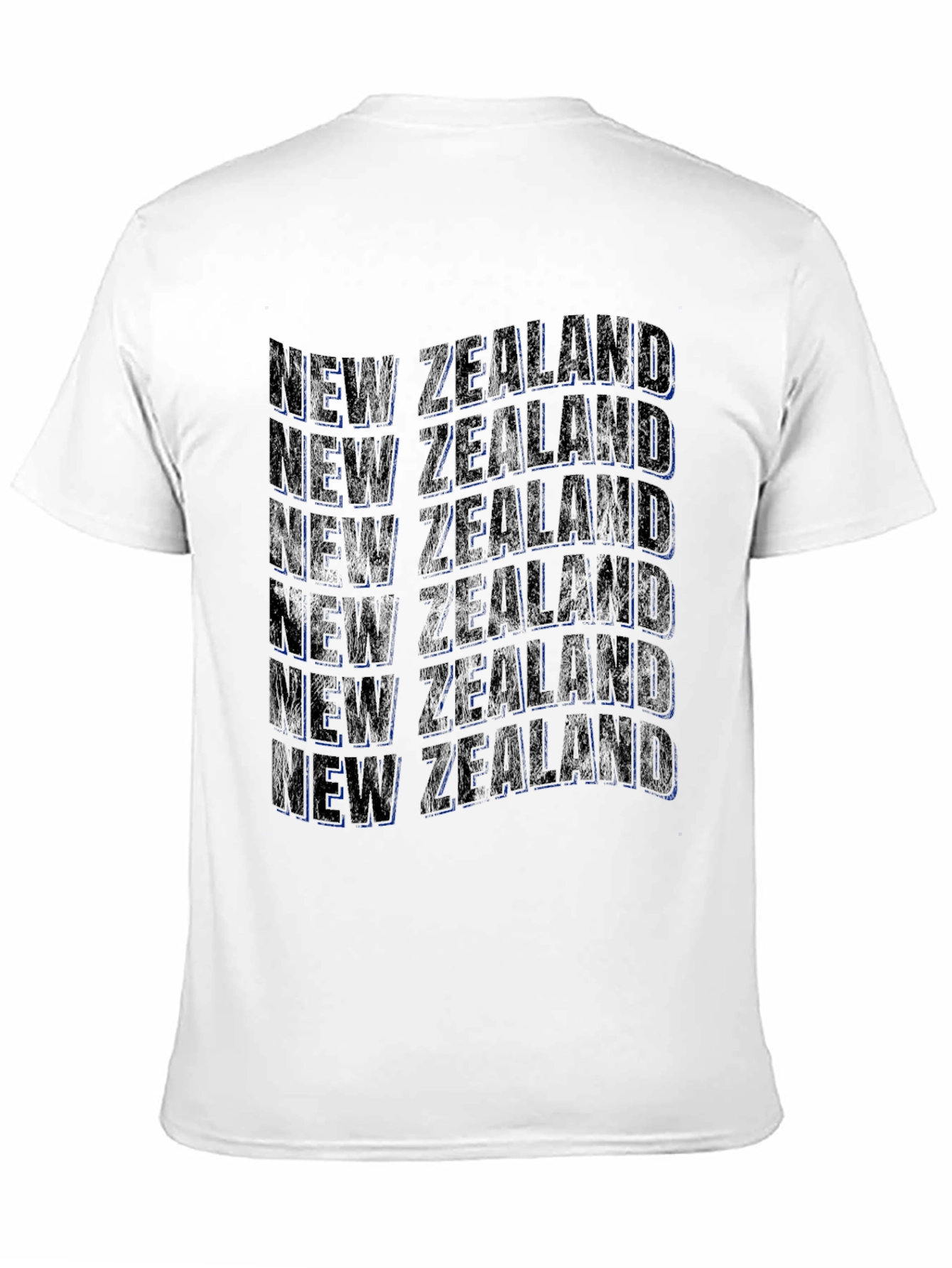 New Zealand Text Design Black T-Shirt