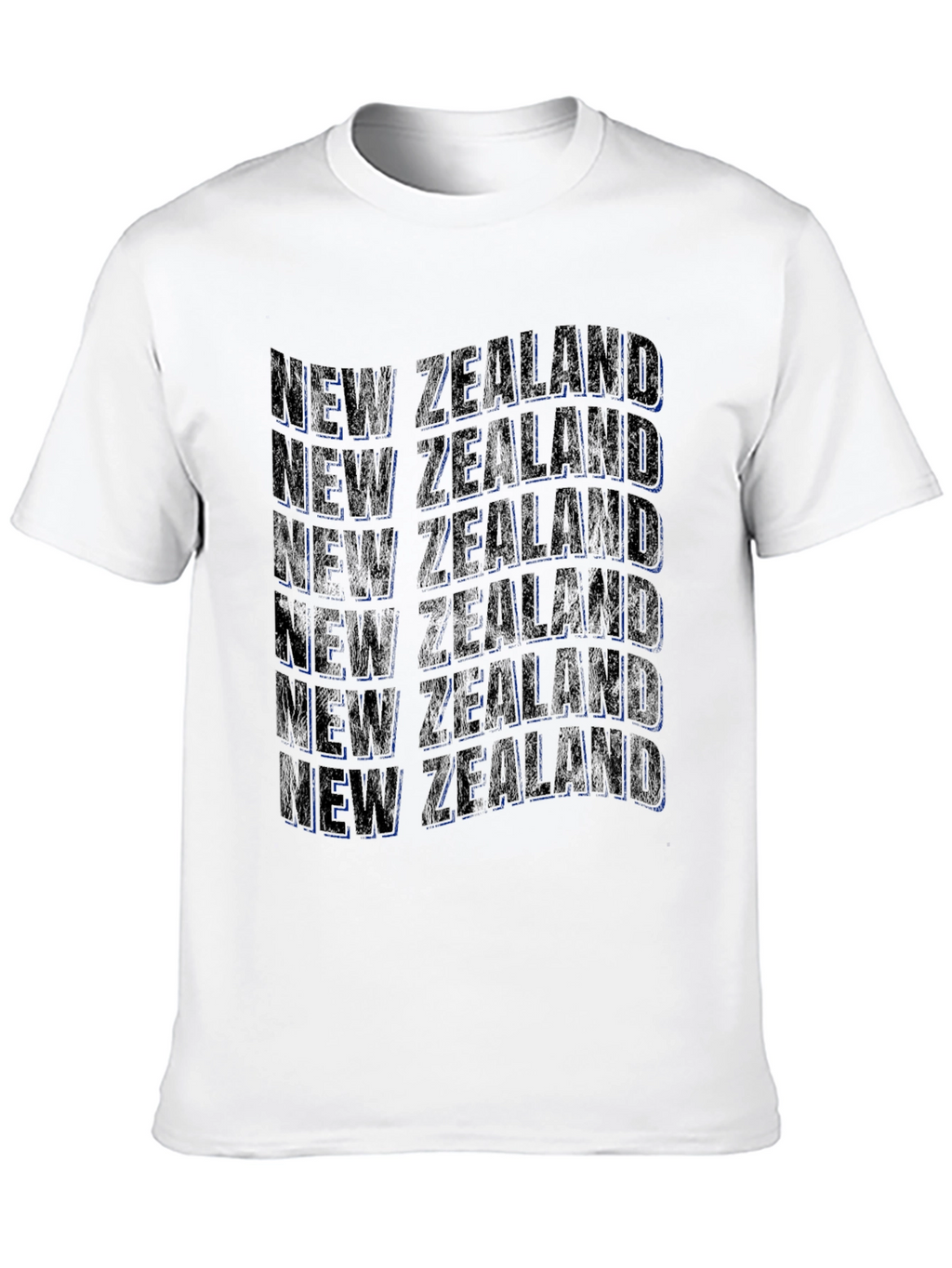 New Zealand Text Design Black T-Shirt