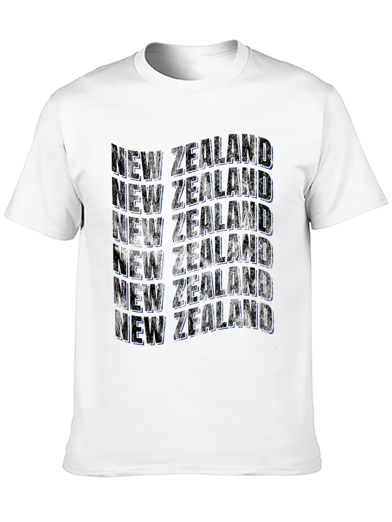 New Zealand Text Design Black T-Shirt