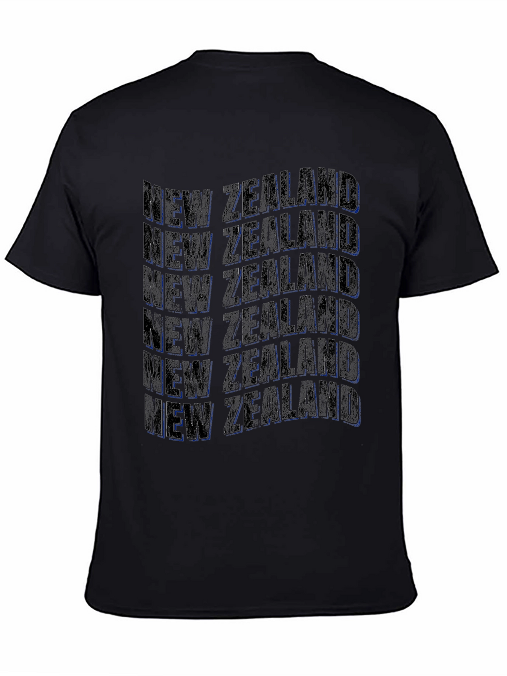 New Zealand Text Design Black T-Shirt