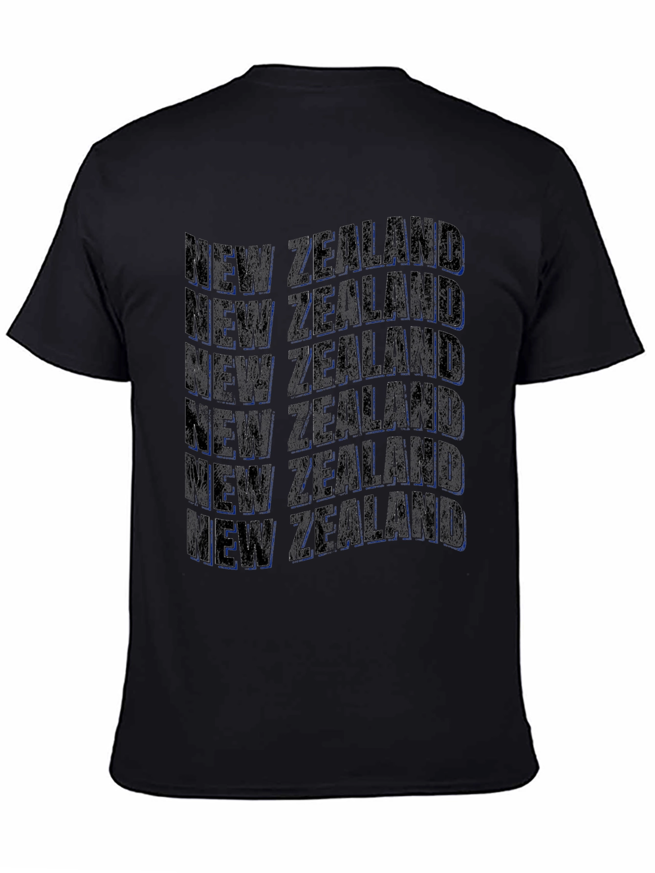 New Zealand Text Design Black T-Shirt