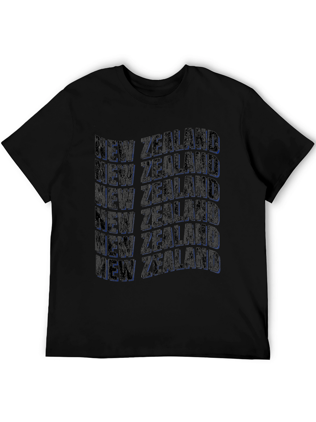 New Zealand Text Design Black T-Shirt