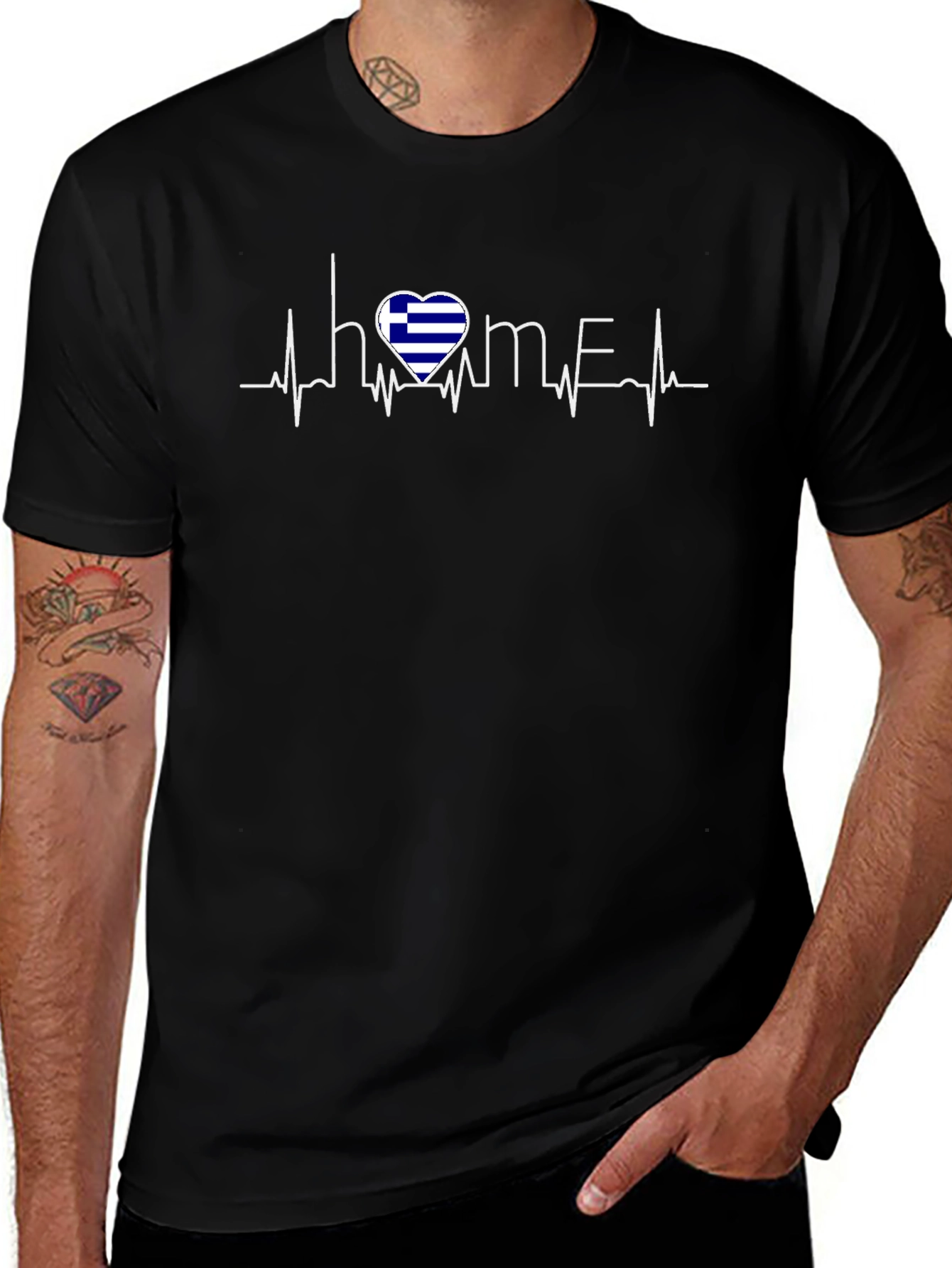 Greece Heartbeat Home T-Shirt