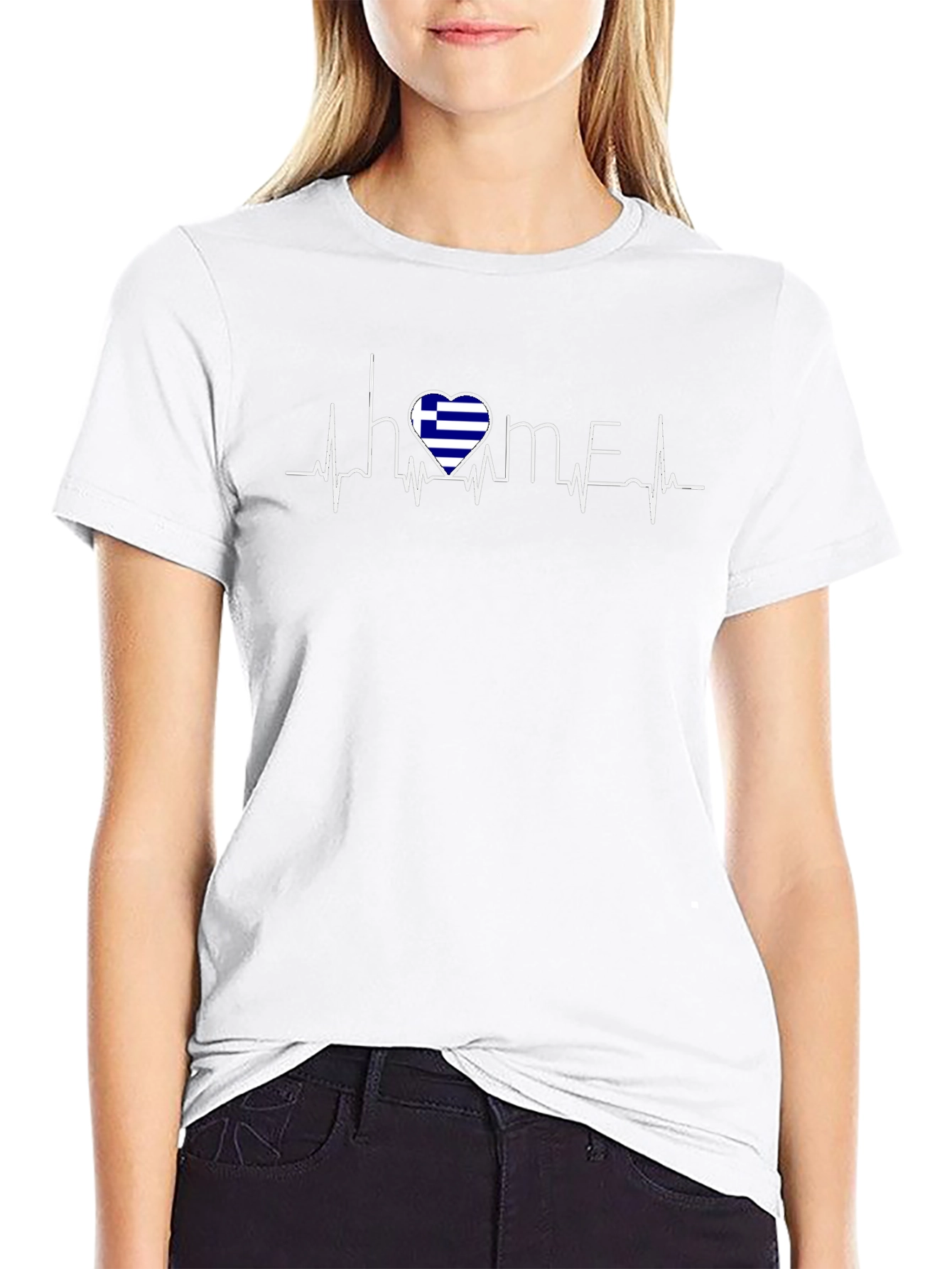 Greece Heartbeat Home T-Shirt