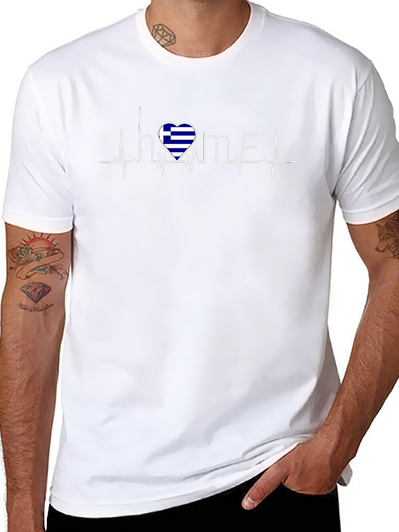 Greece Heartbeat Home T-Shirt
