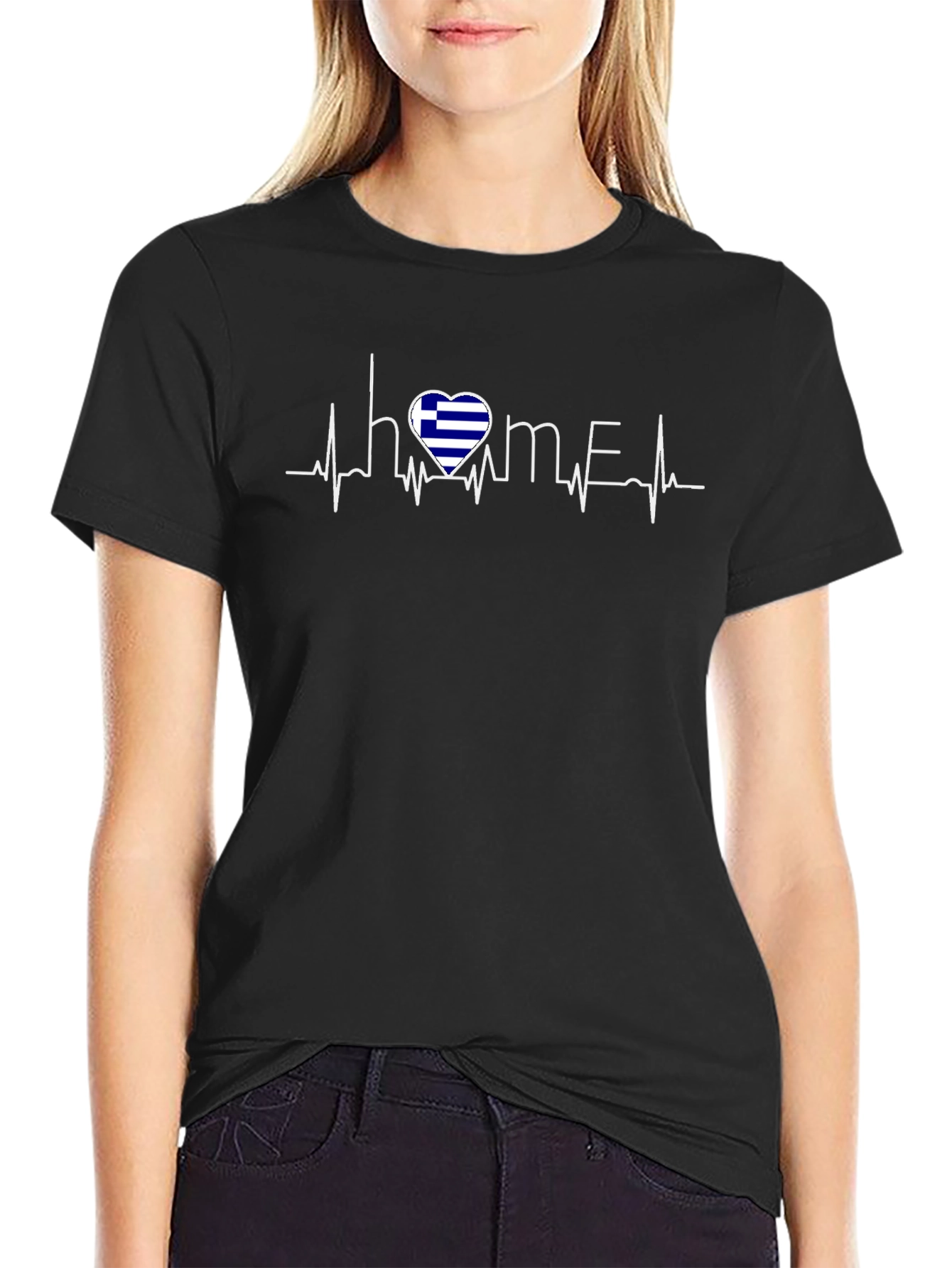 Greece Heartbeat Home T-Shirt