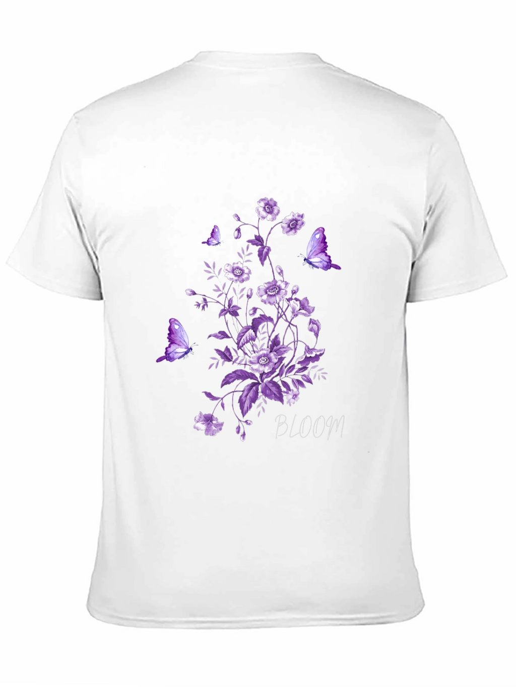 Floral Bloom Butterfly Graphic Tee - Black
