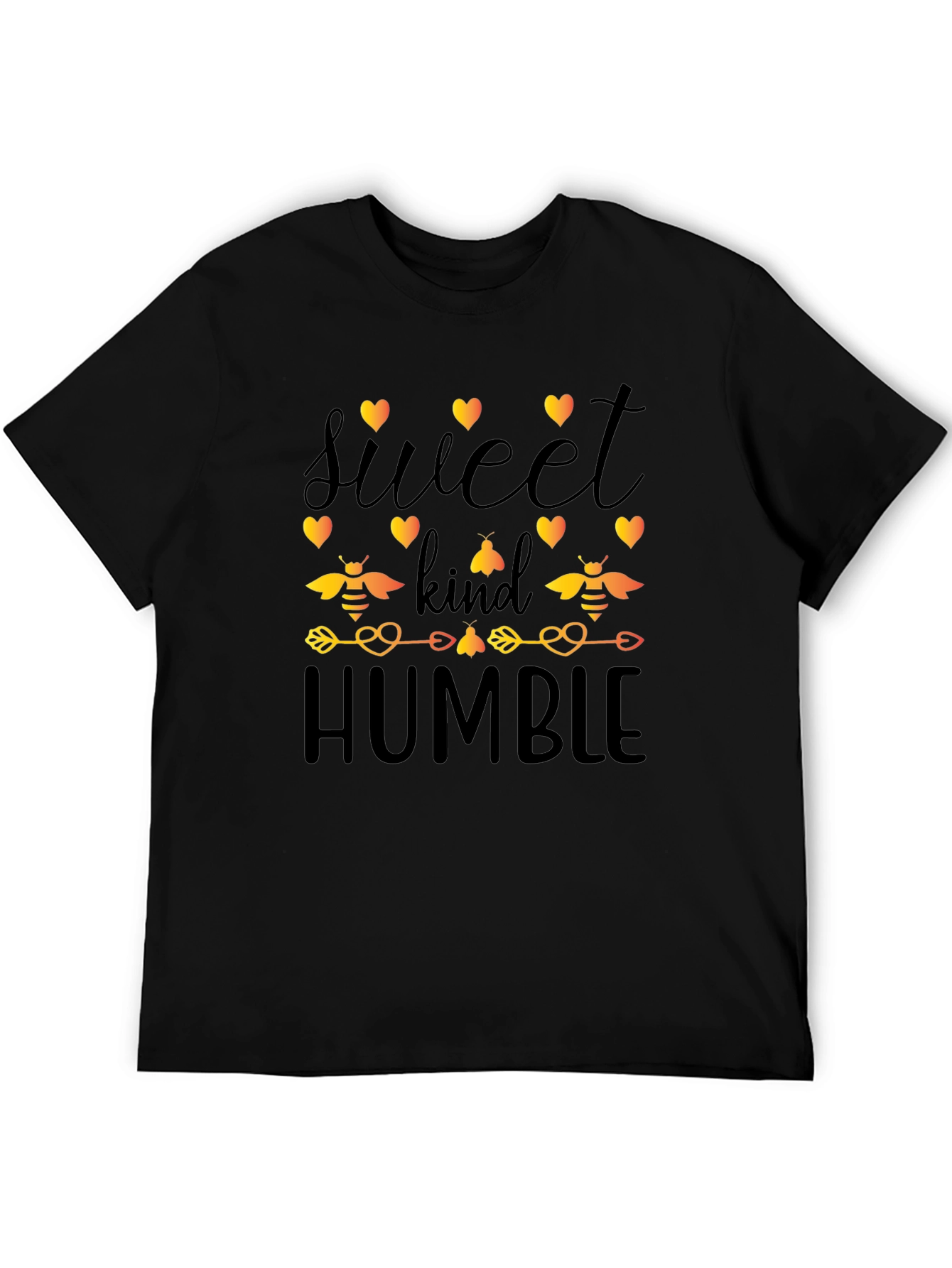 Sweet Kind Humble Bee Graphic Black T-Shirt