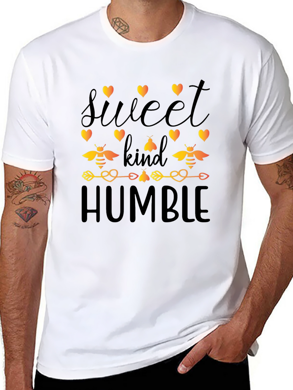 Sweet Kind Humble Bee Graphic Black T-Shirt