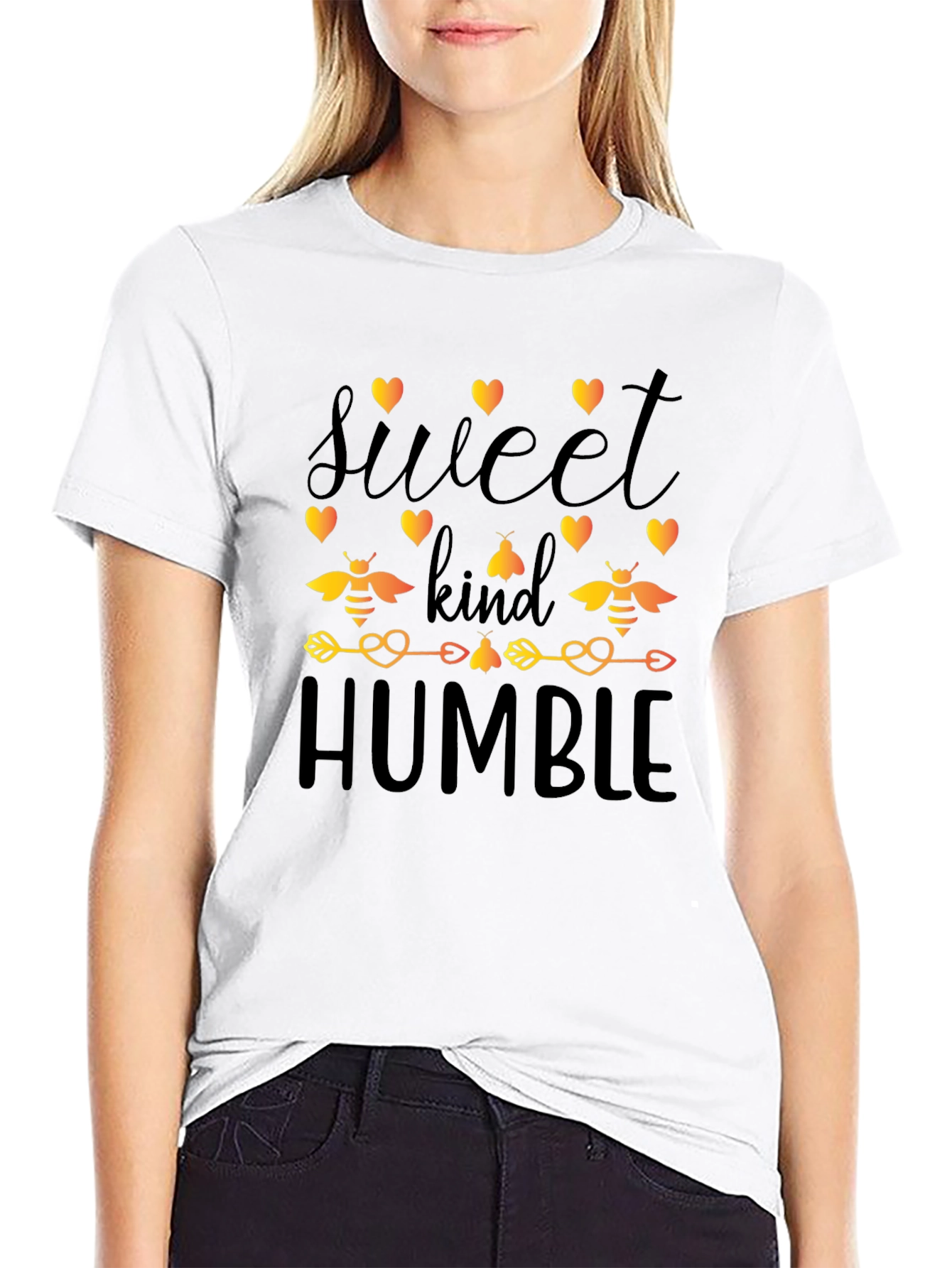 Sweet Kind Humble Bee Graphic Black T-Shirt