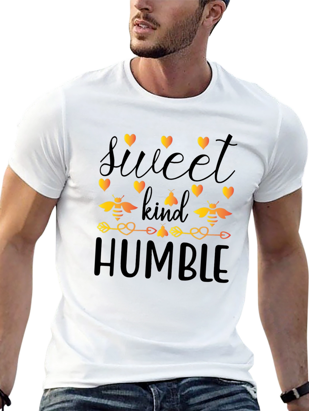 Sweet Kind Humble Bee Graphic Black T-Shirt