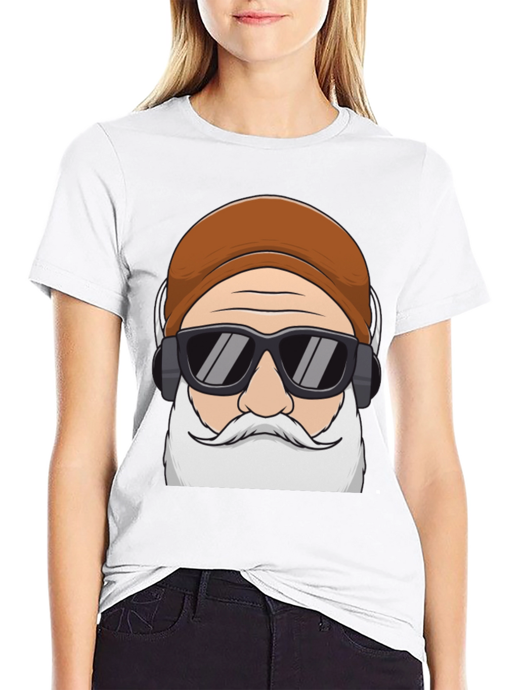 Cool Santa Graphic Tee - Holiday Hipster Style
