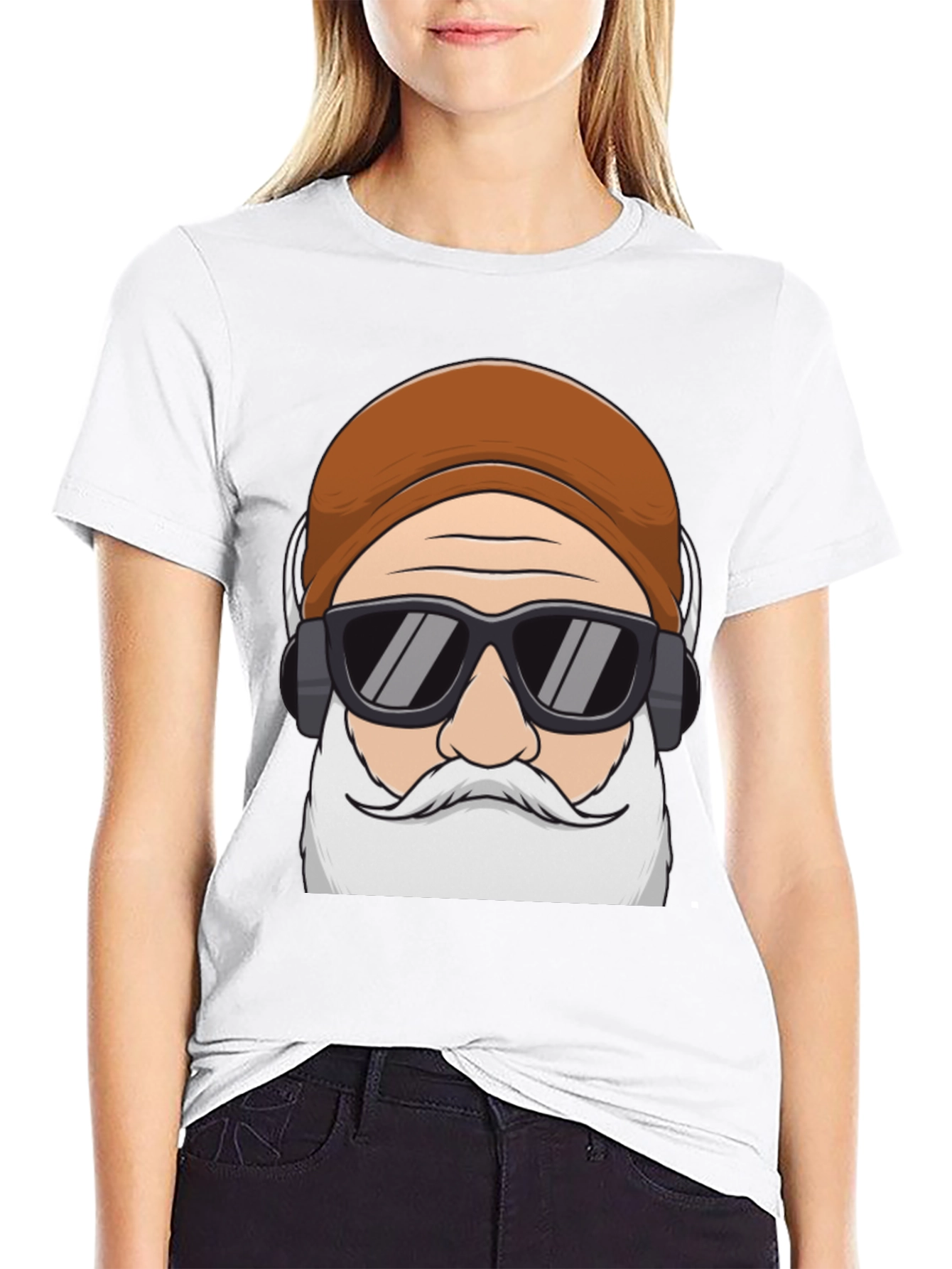 Cool Santa Graphic Tee - Holiday Hipster Style