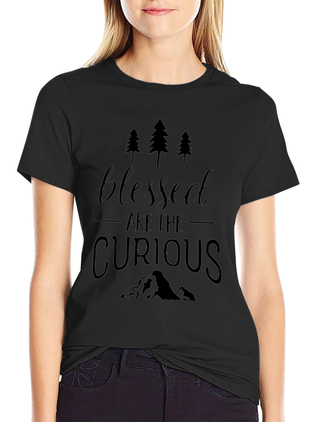 Blessed Are The Curious Black T-Shirt
