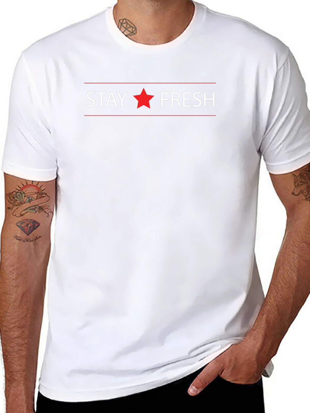 Stay Fresh Graphic Print Crew Neck T-Shirt