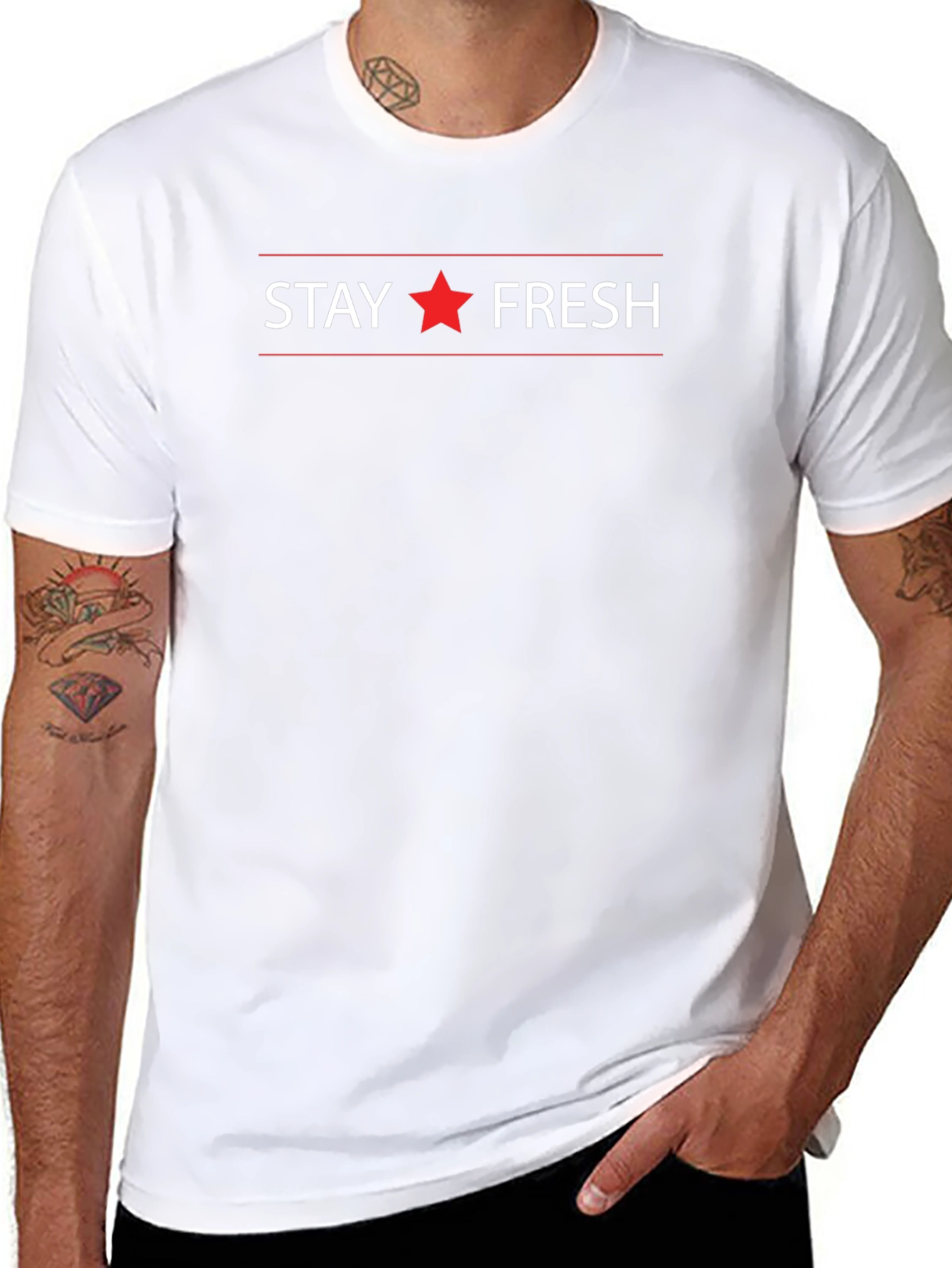 Stay Fresh Graphic Print Crew Neck T-Shirt