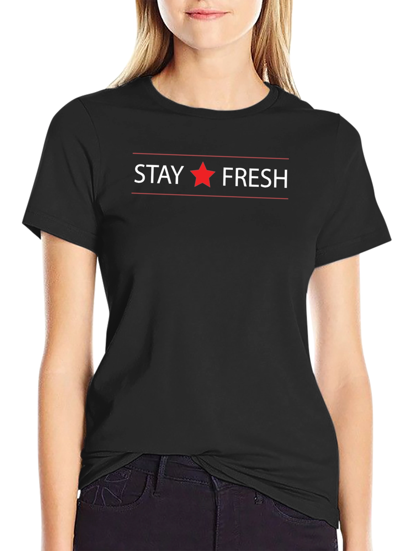 Stay Fresh Graphic Print Crew Neck T-Shirt