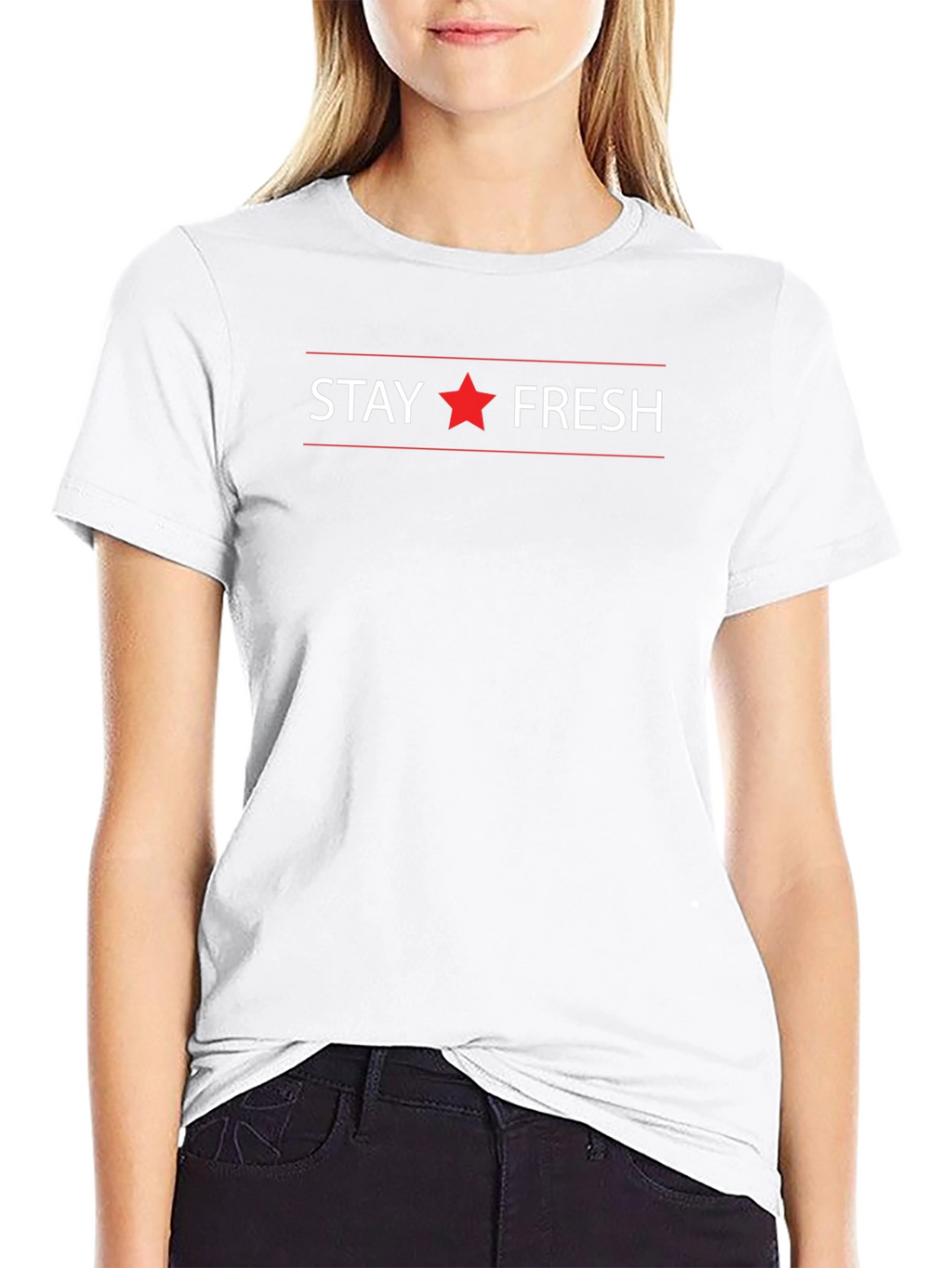 Stay Fresh Graphic Print Crew Neck T-Shirt