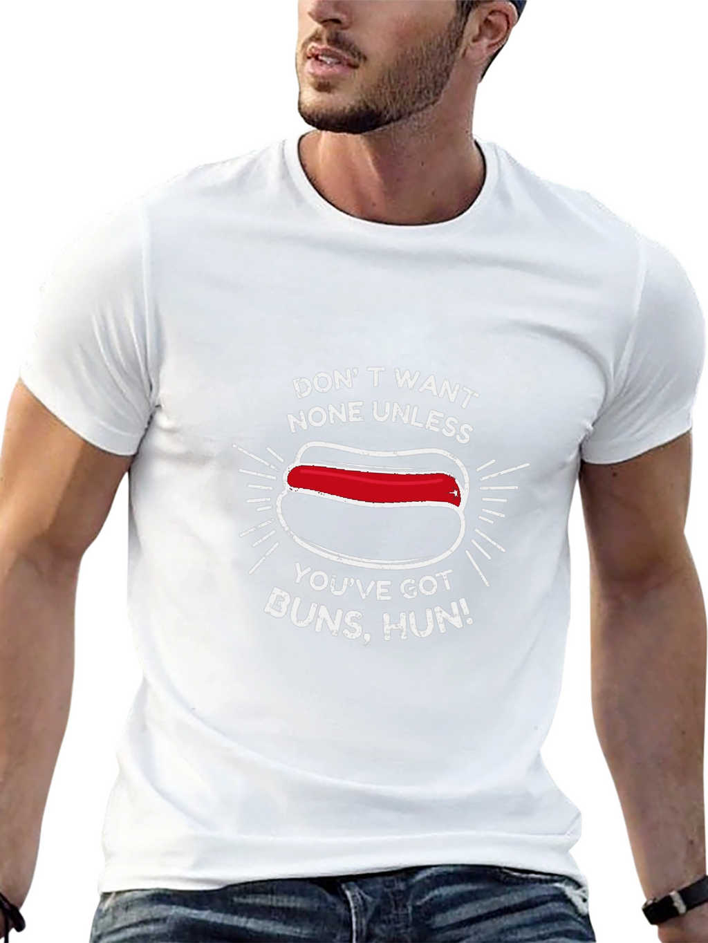 Funny Hot Dog T-Shirt - Buns Hun Tee