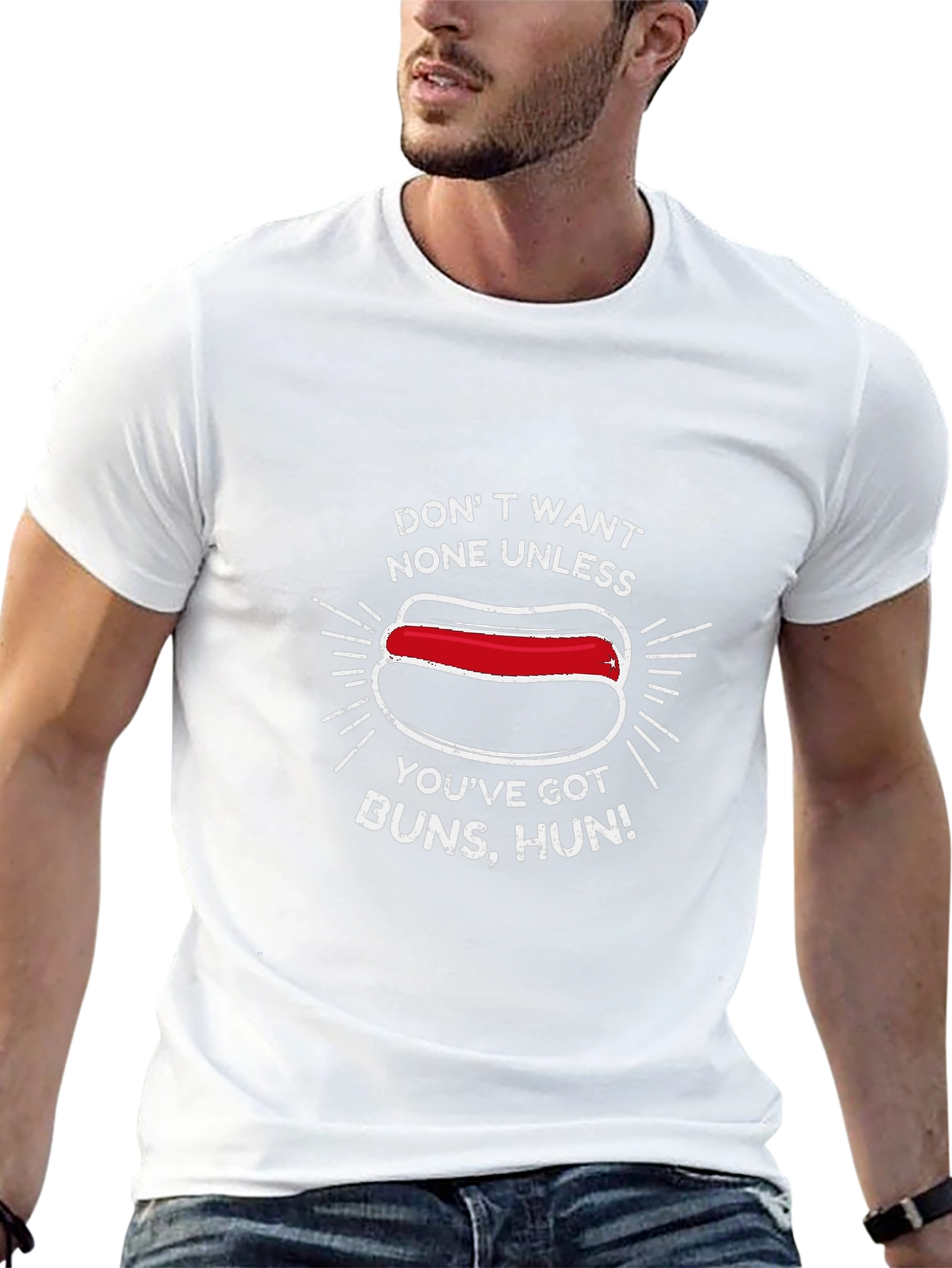Funny Hot Dog T-Shirt - Buns Hun Tee