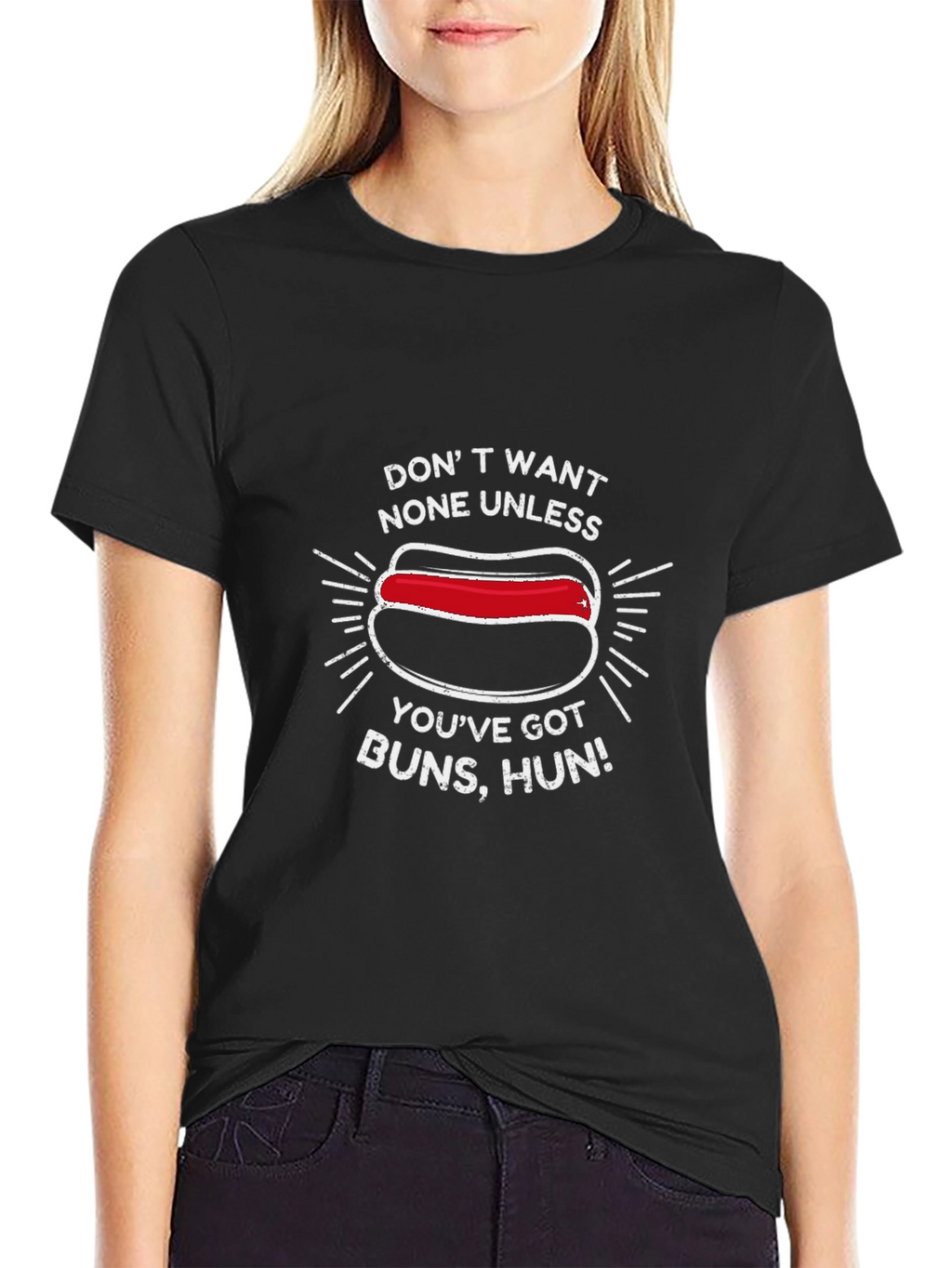 Funny Hot Dog T-Shirt - Buns Hun Tee