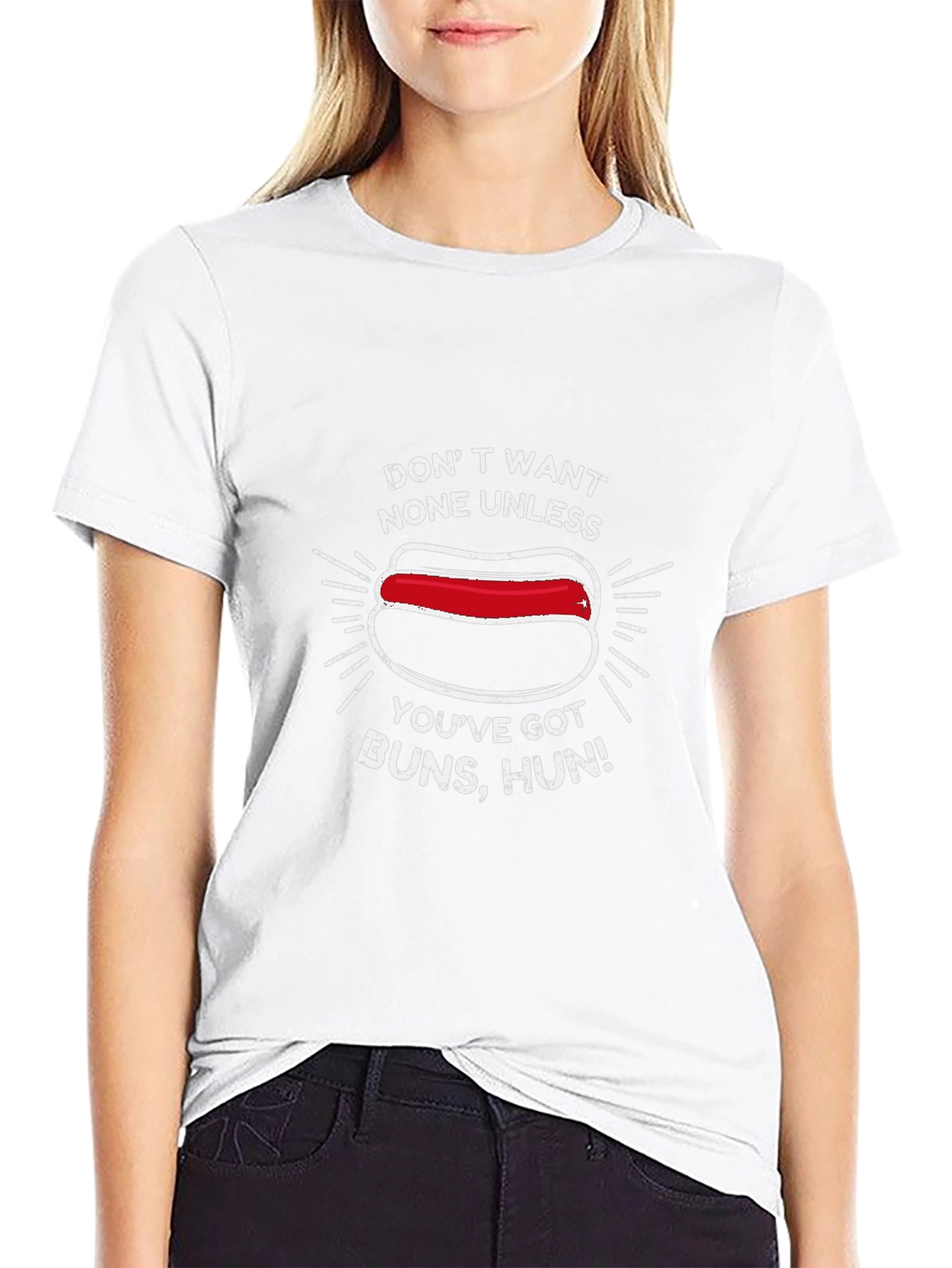 Funny Hot Dog T-Shirt - Buns Hun Tee