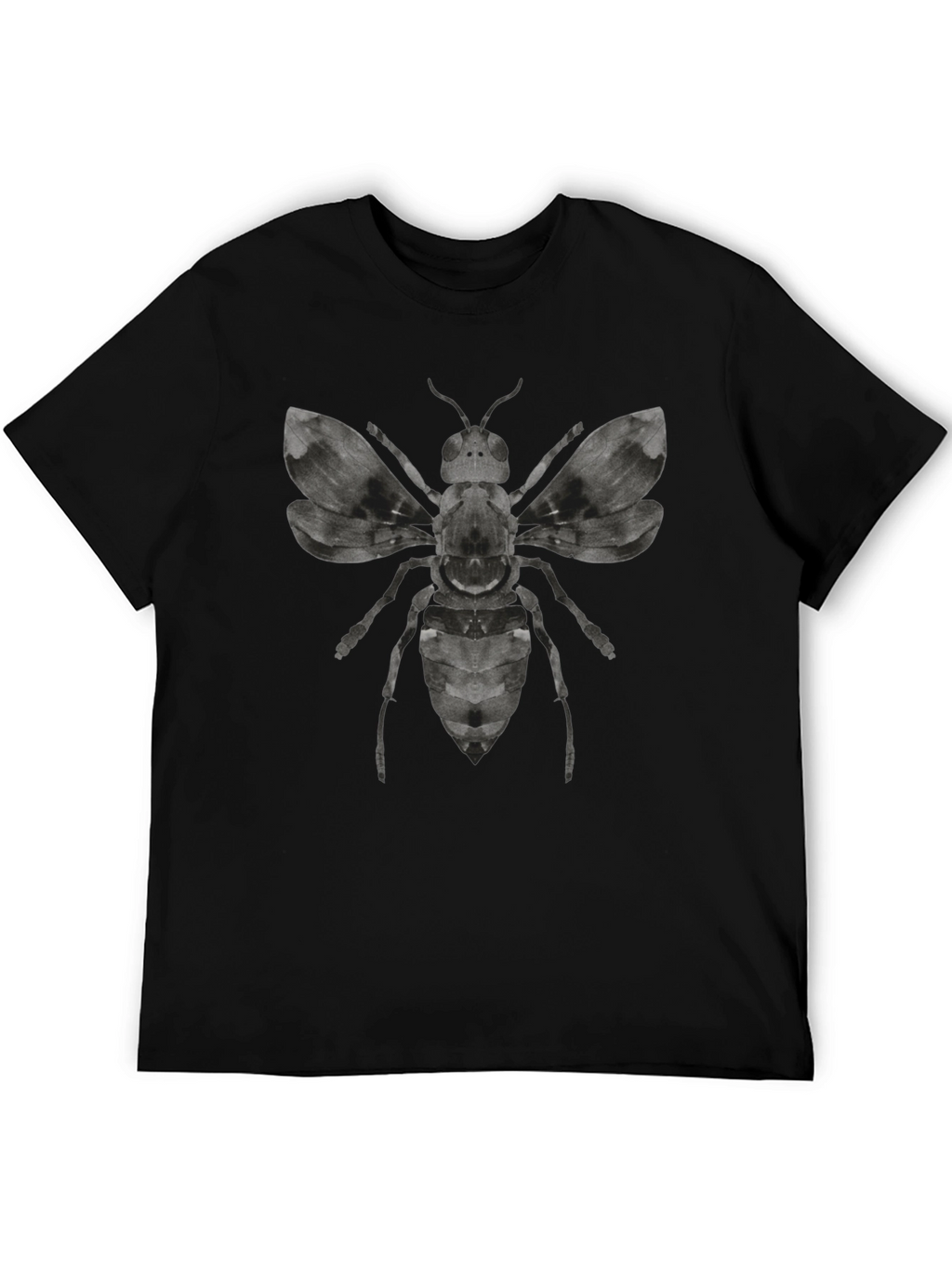 Graphic Bee Print Mens Black T-Shirt