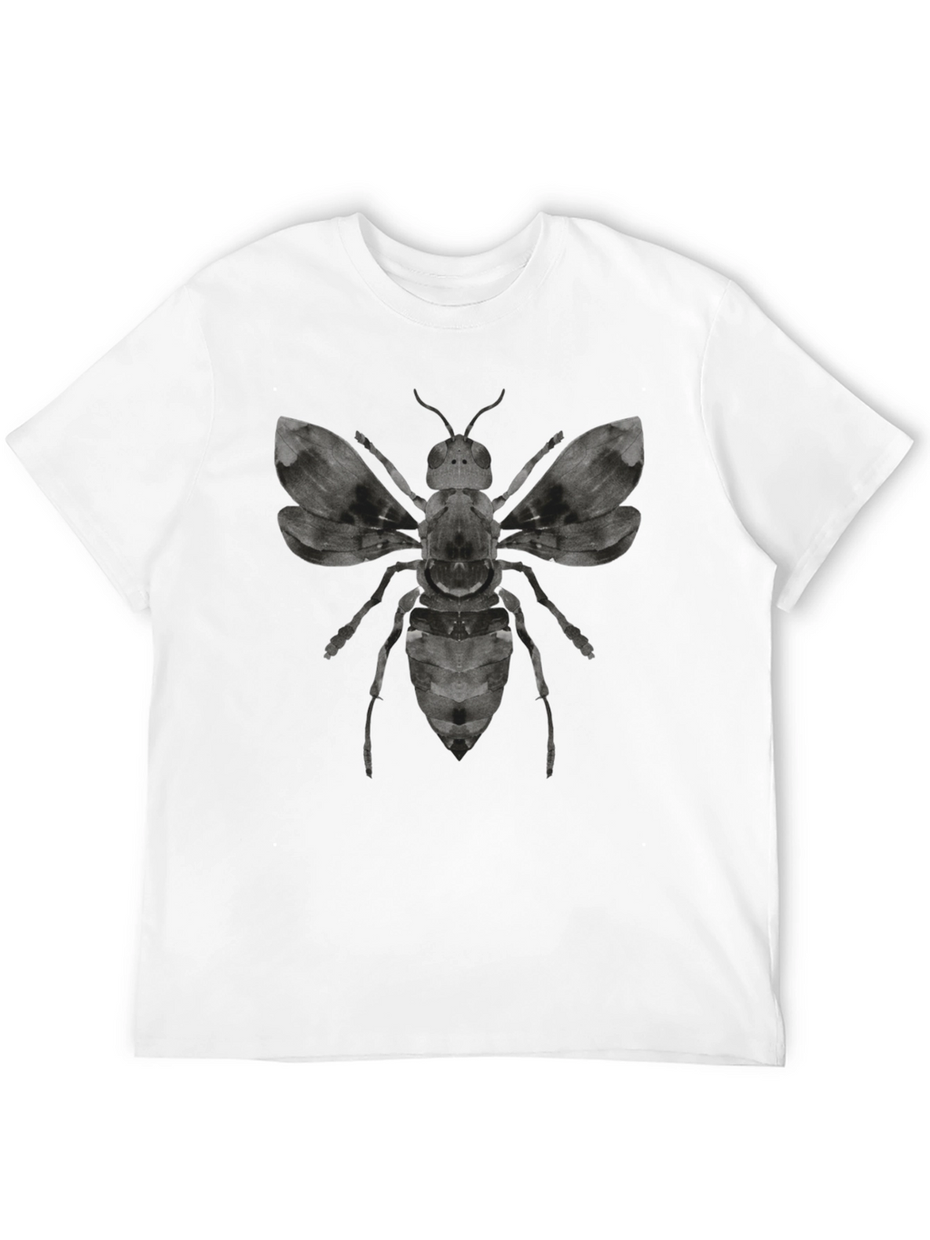 Graphic Bee Print Mens Black T-Shirt