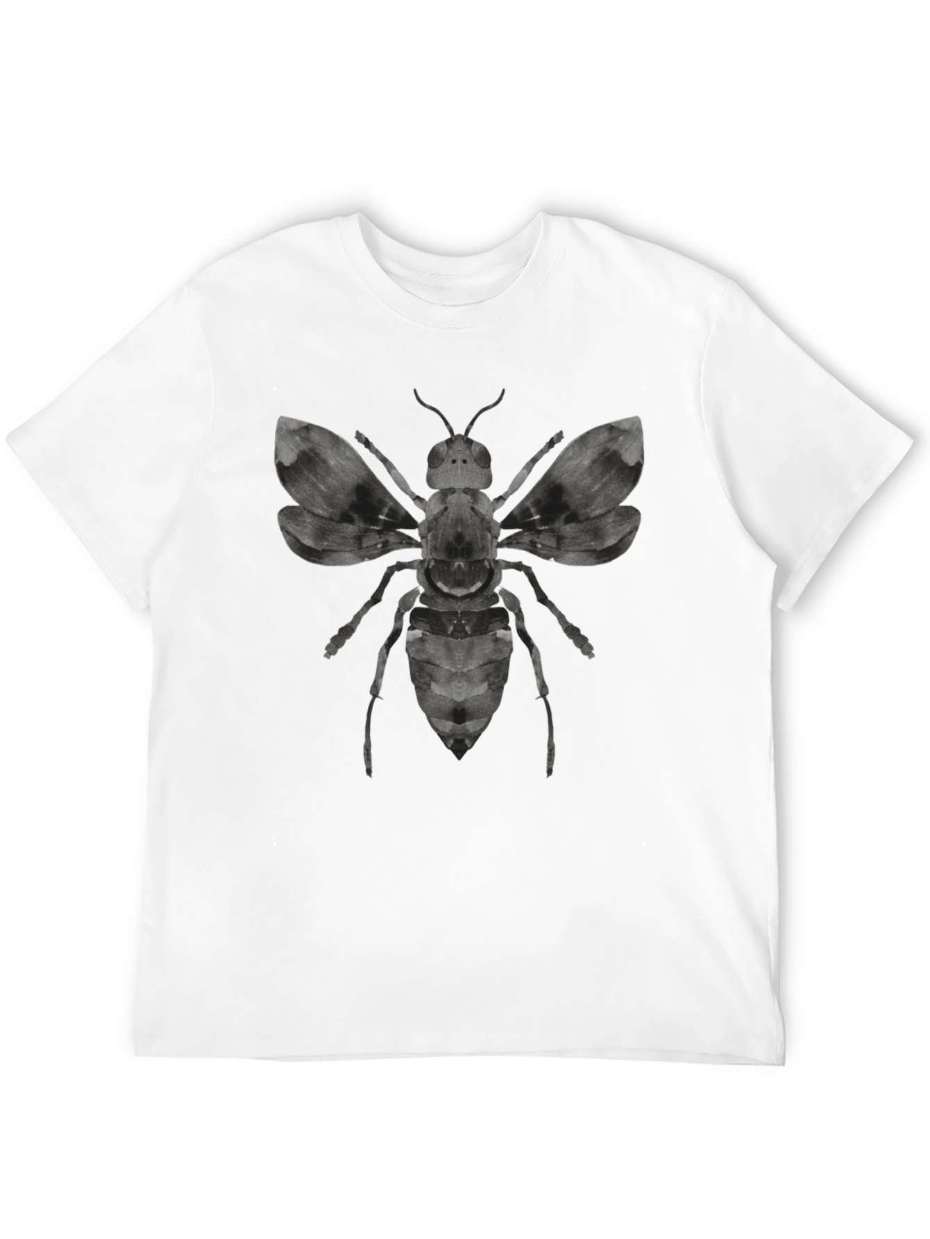 Graphic Bee Print Mens Black T-Shirt