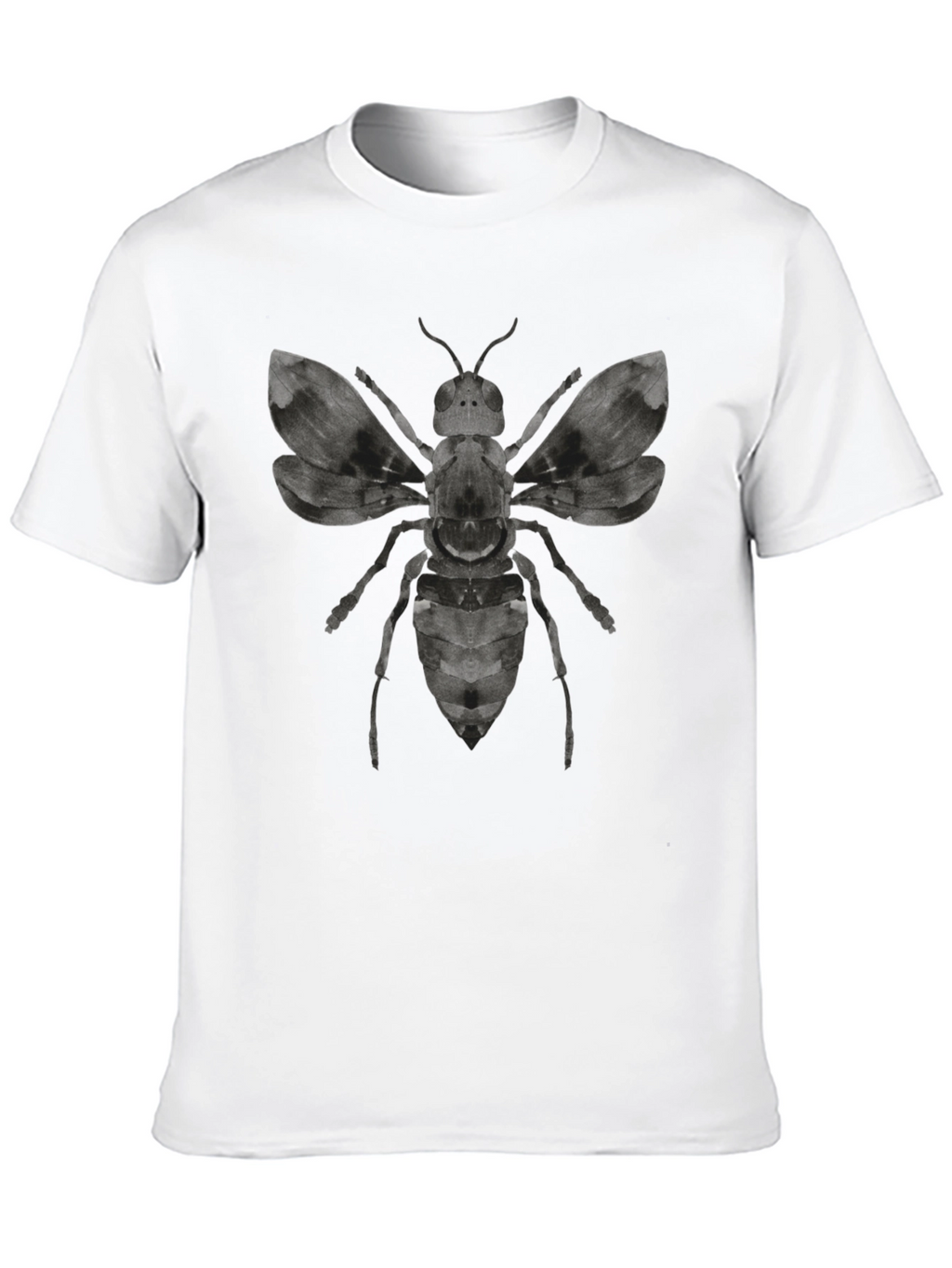 Graphic Bee Print Mens Black T-Shirt