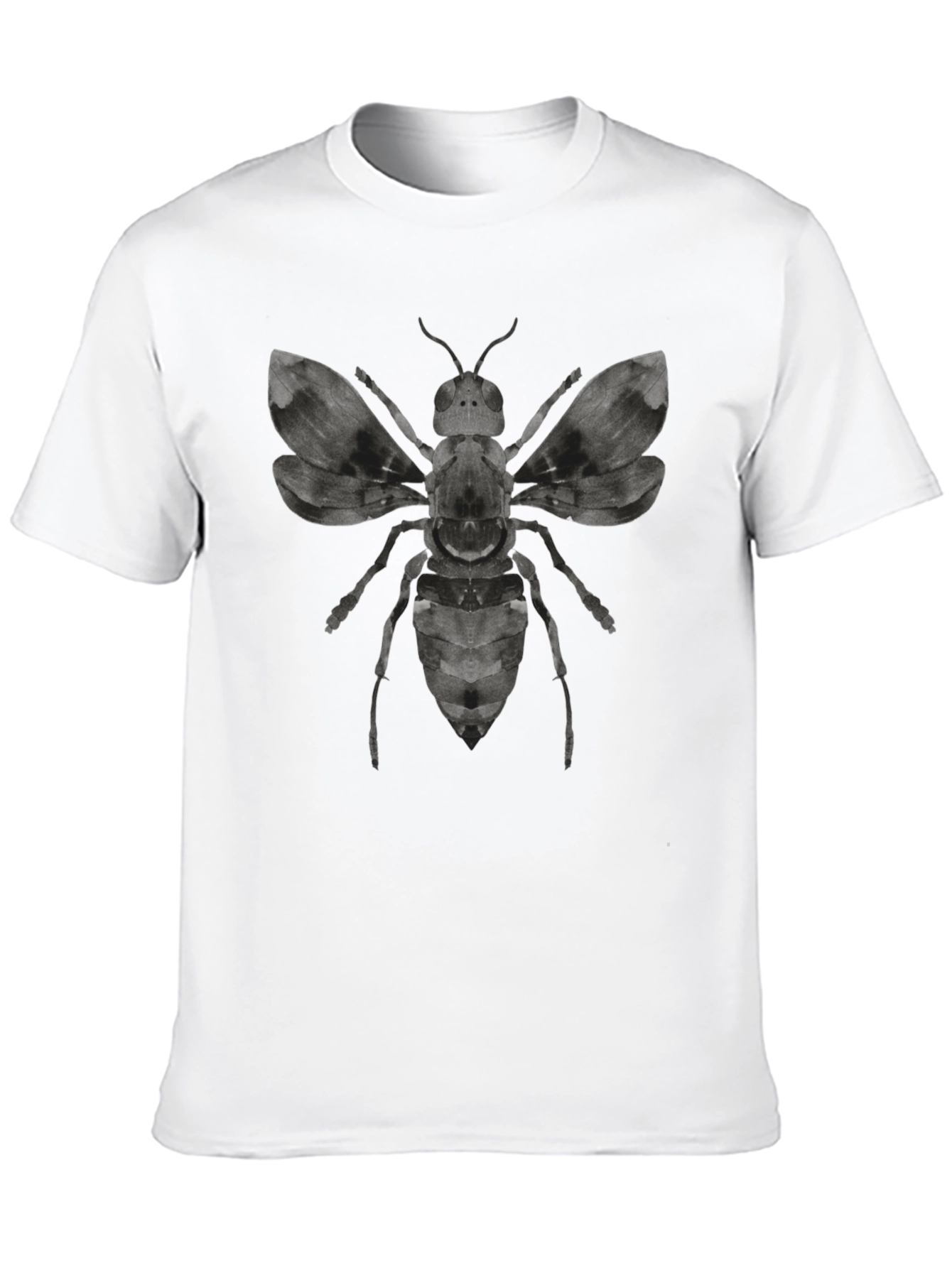 Graphic Bee Print Mens Black T-Shirt