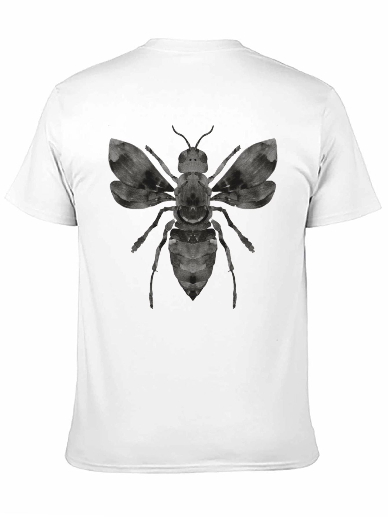 Graphic Bee Print Mens Black T-Shirt