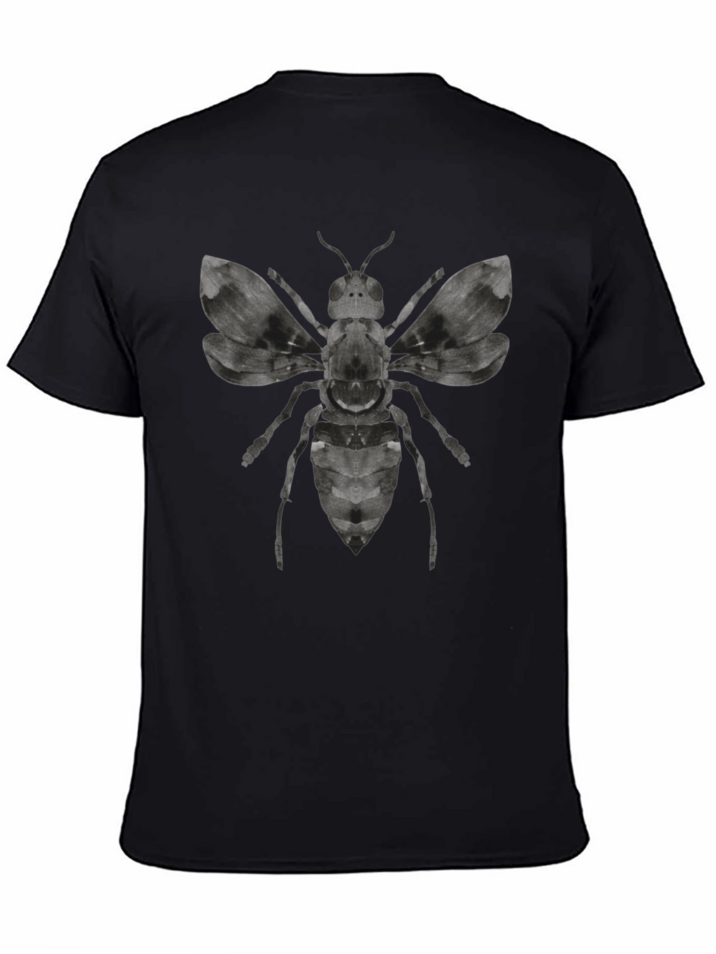 Graphic Bee Print Mens Black T-Shirt