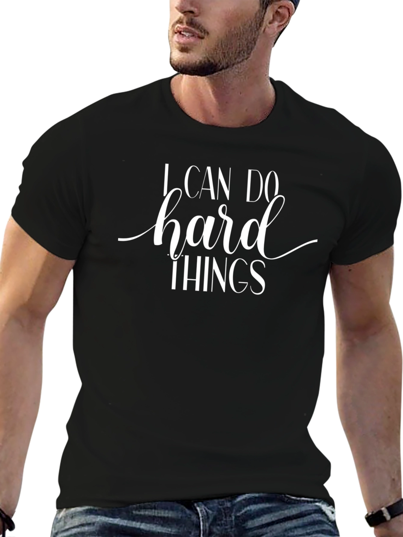 I Can Do Hard Things Graphic Tee - Black