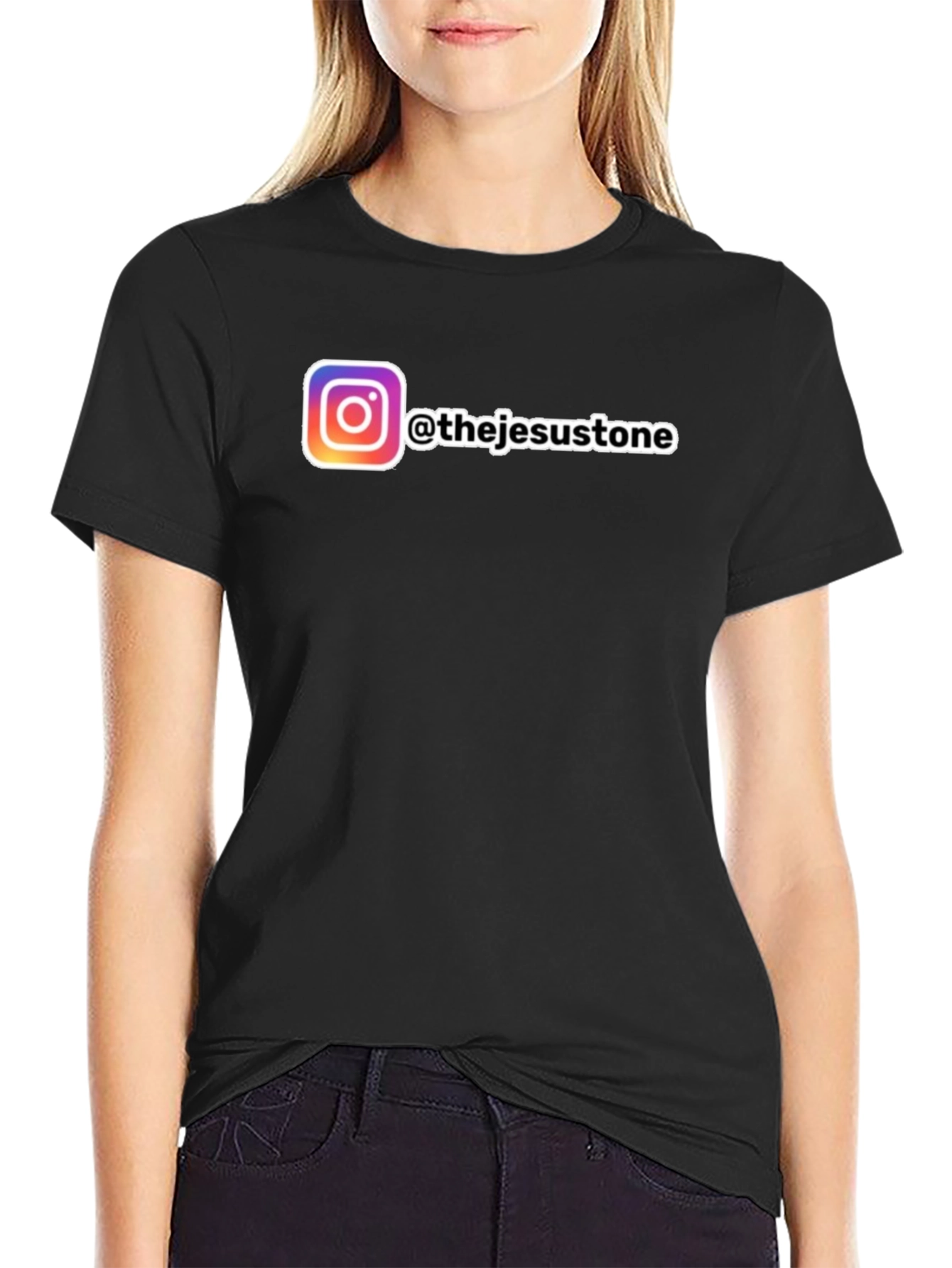 The Jesus Stone Instagram Graphic Tee - Black